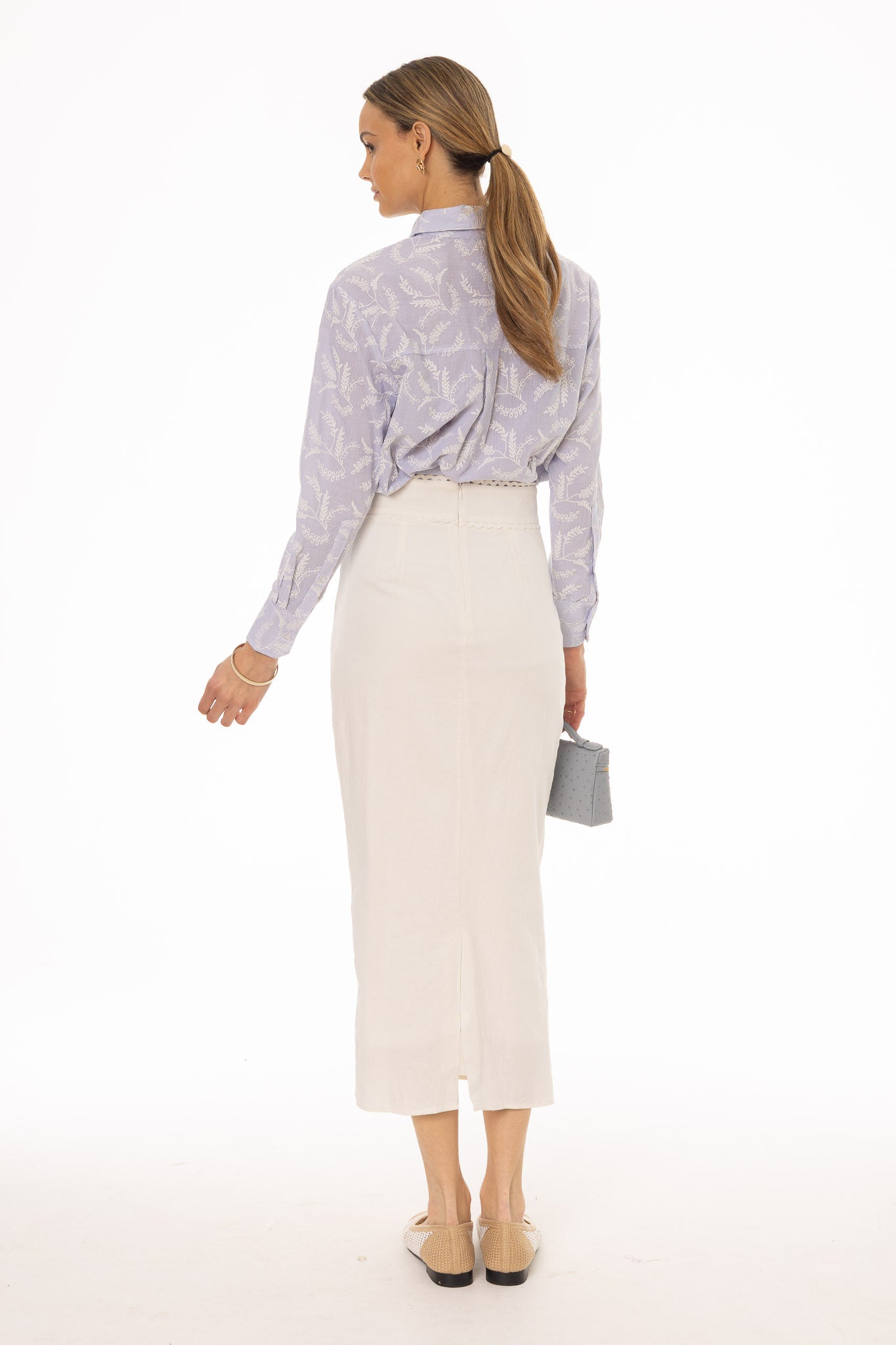 Cream Lace Trim Maxi Skirt - Image 3