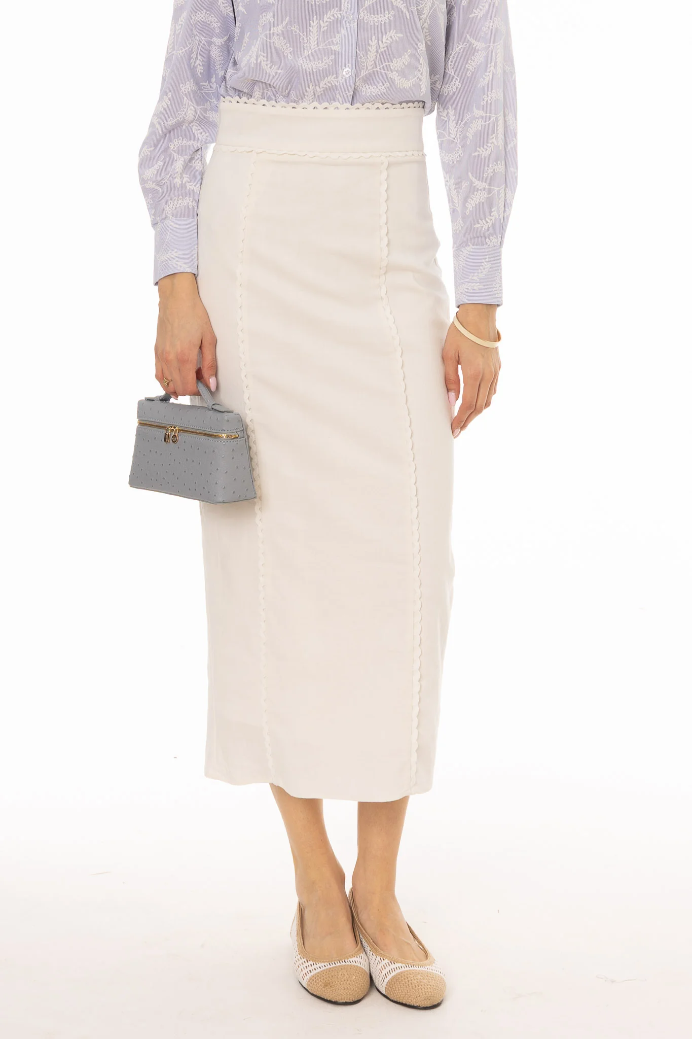 Cream Lace Trim Maxi Skirt - Image 4