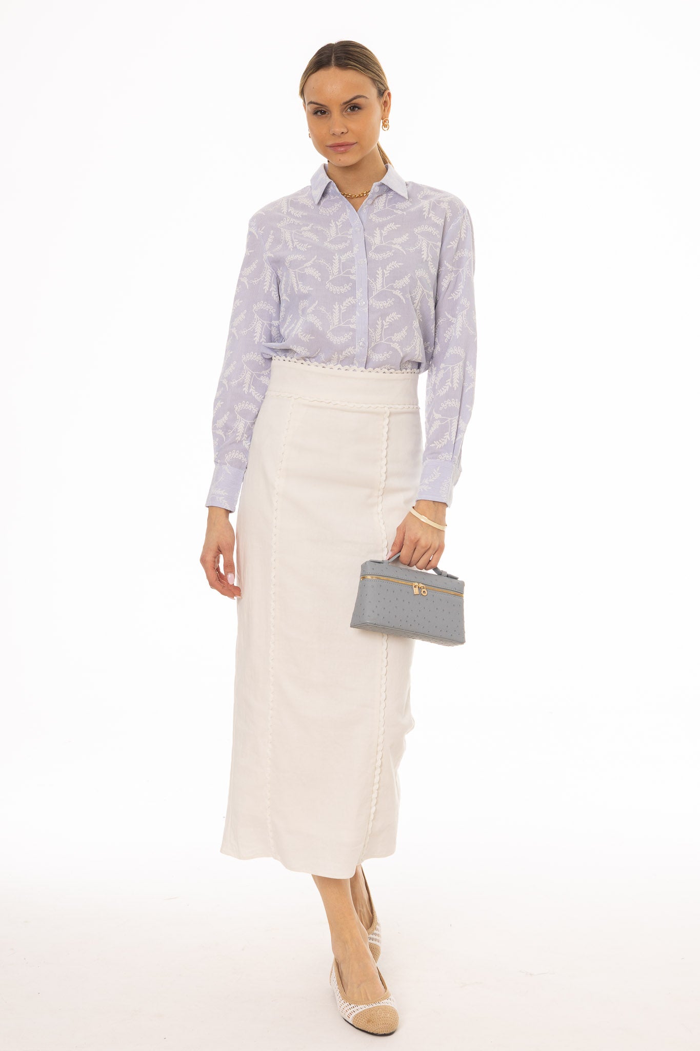 Cream Lace Trim Maxi Skirt - Image 5
