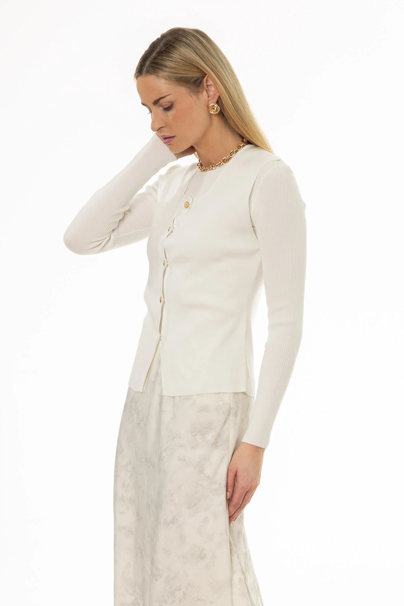 Cream Thin Knit Overlay - Image 3