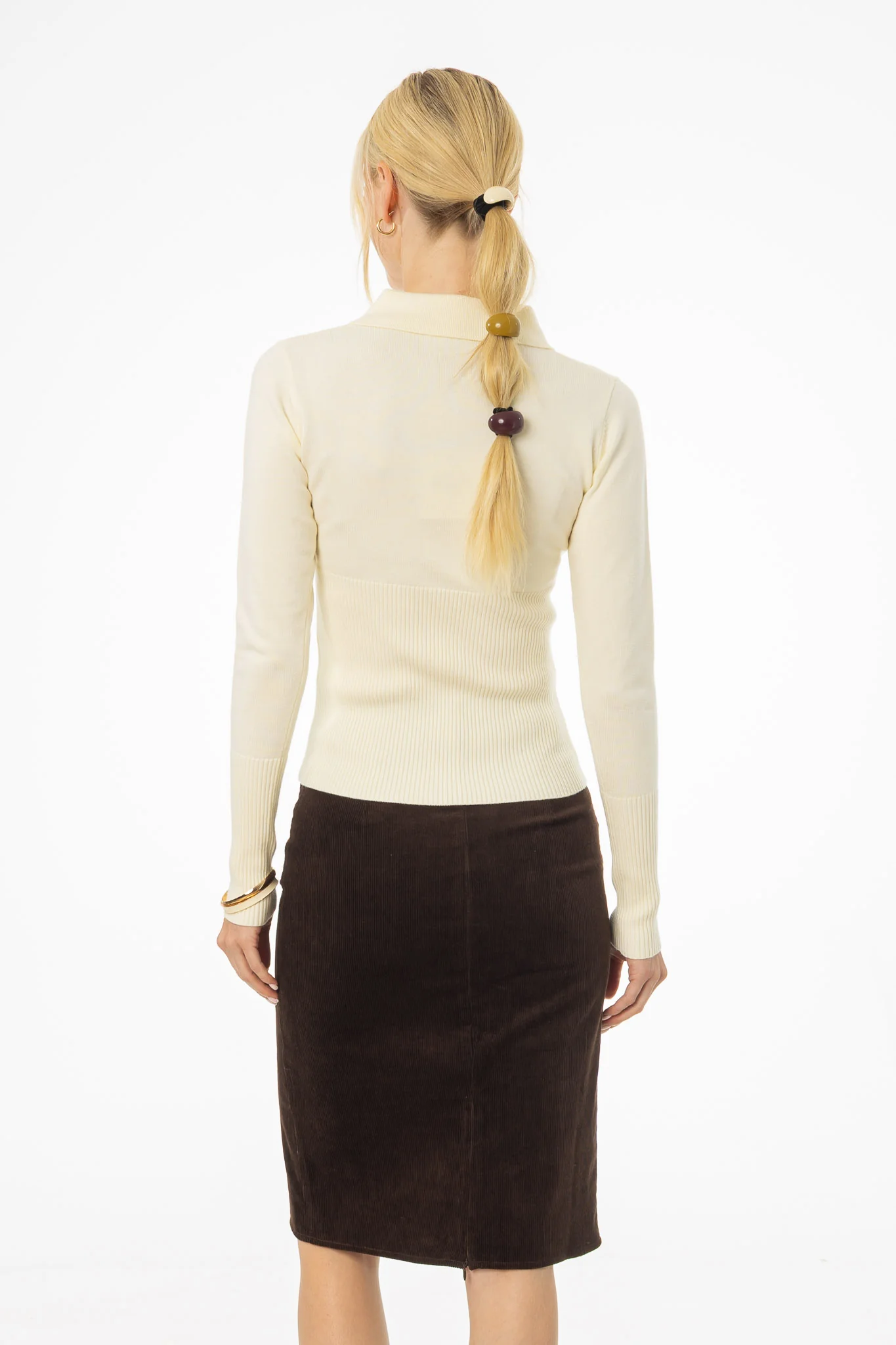 Cream Waisted Cardigan - Image 4