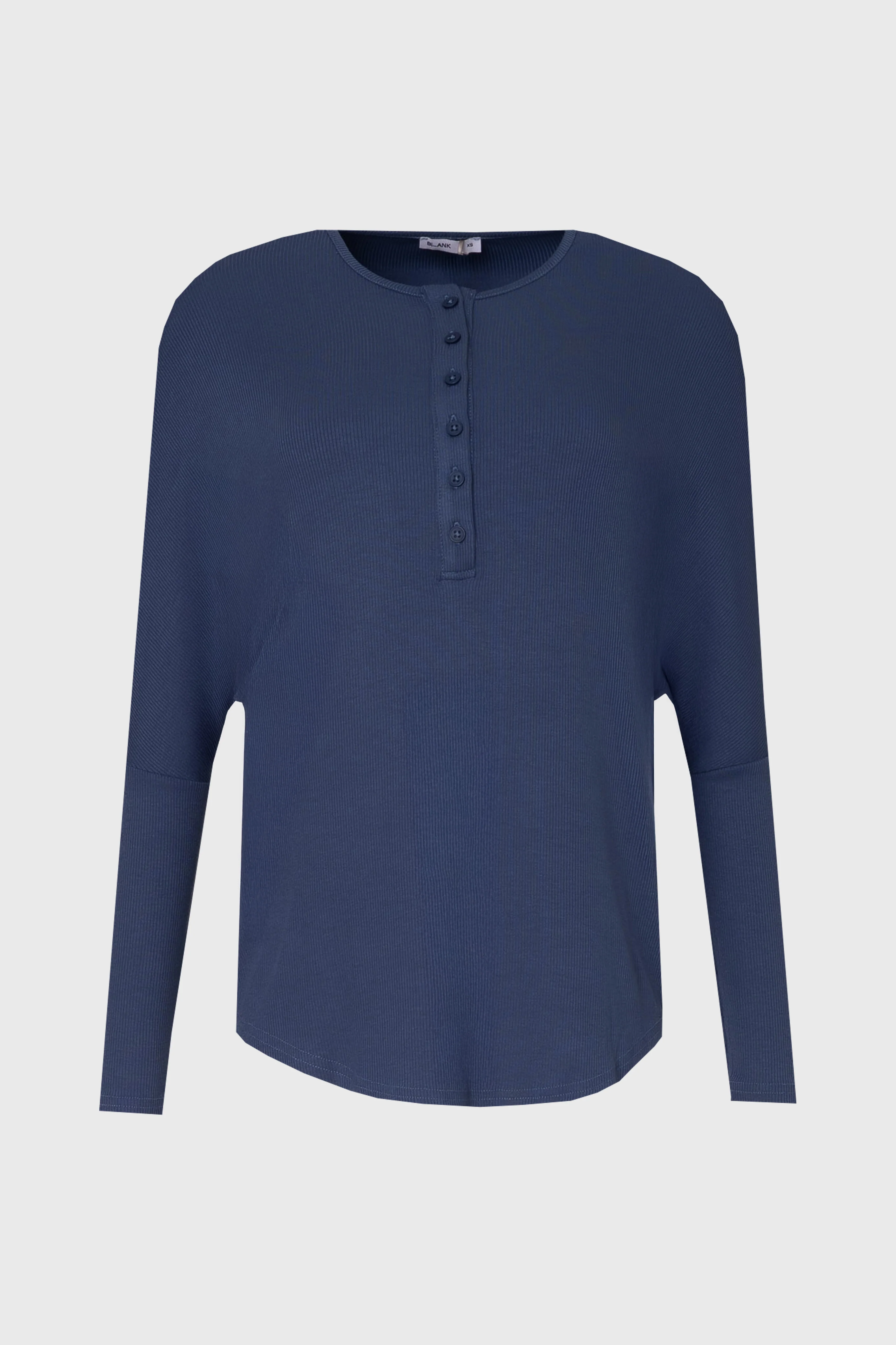 Denim Blue Henley Dolman T-Shirt - Image 6