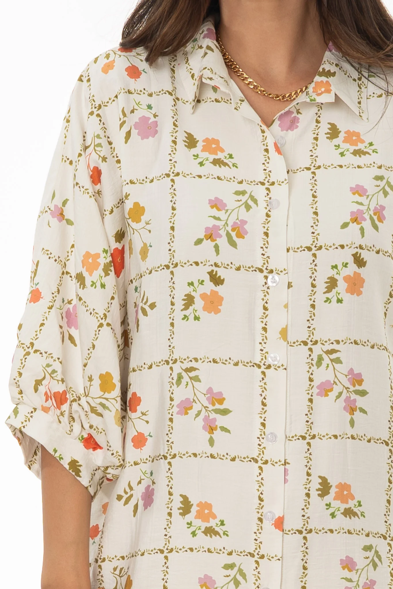 Floral Printed Balloon Sleeve Maxi Dress - Image 2