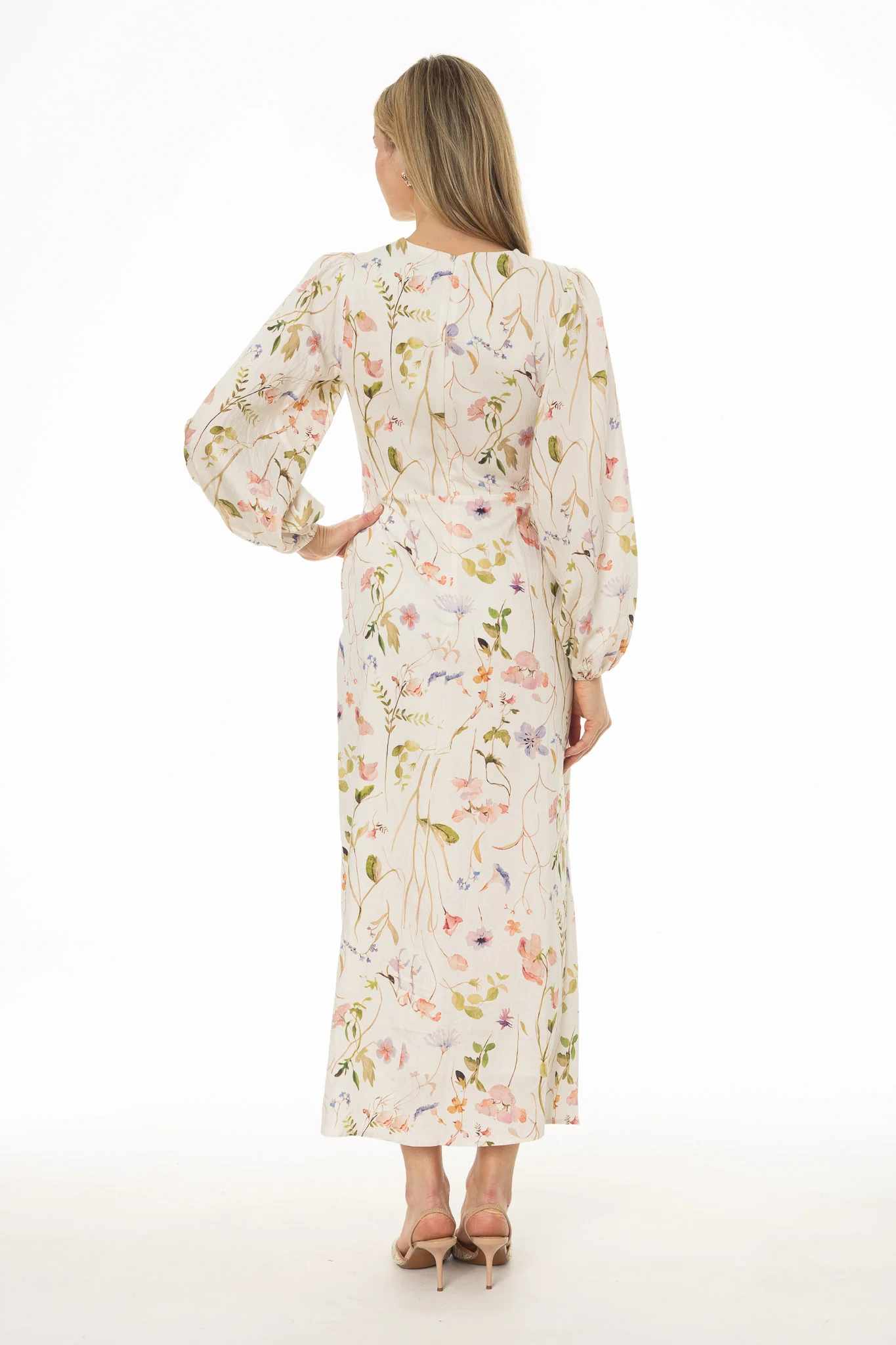 Floral Printed Crossover Maxi Dress - Image 4