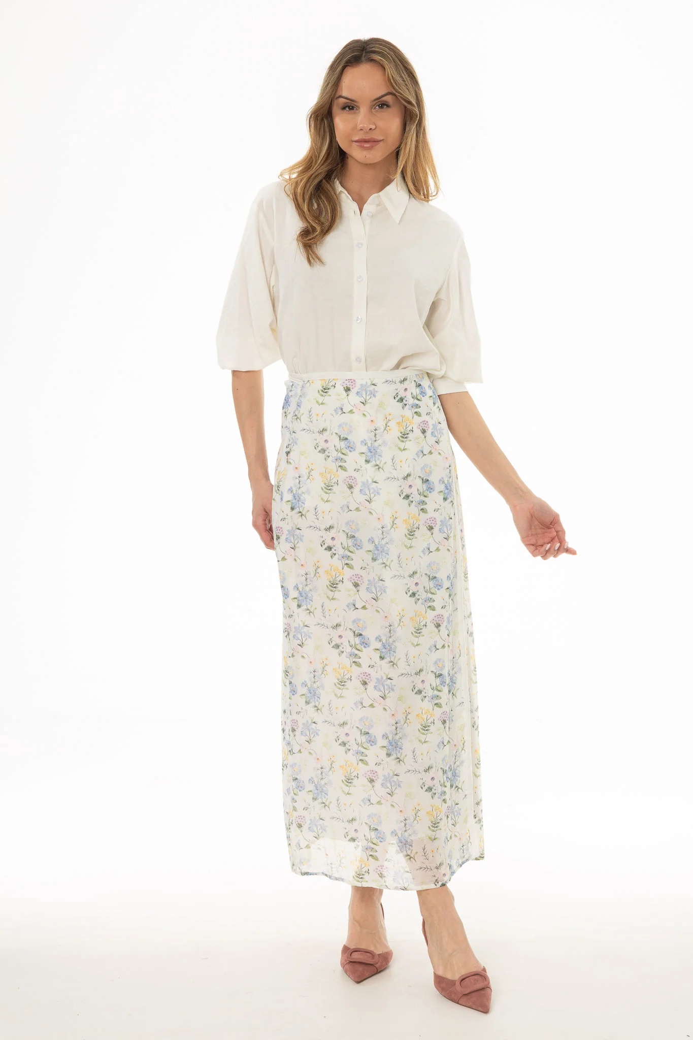Floral Printed Wrap Skirt
