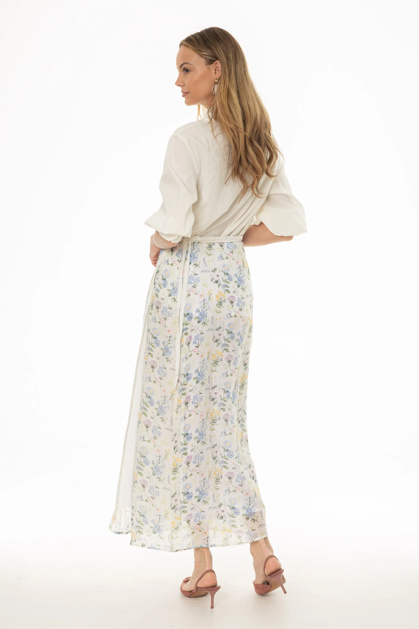 Floral Printed Wrap Skirt - Image 4