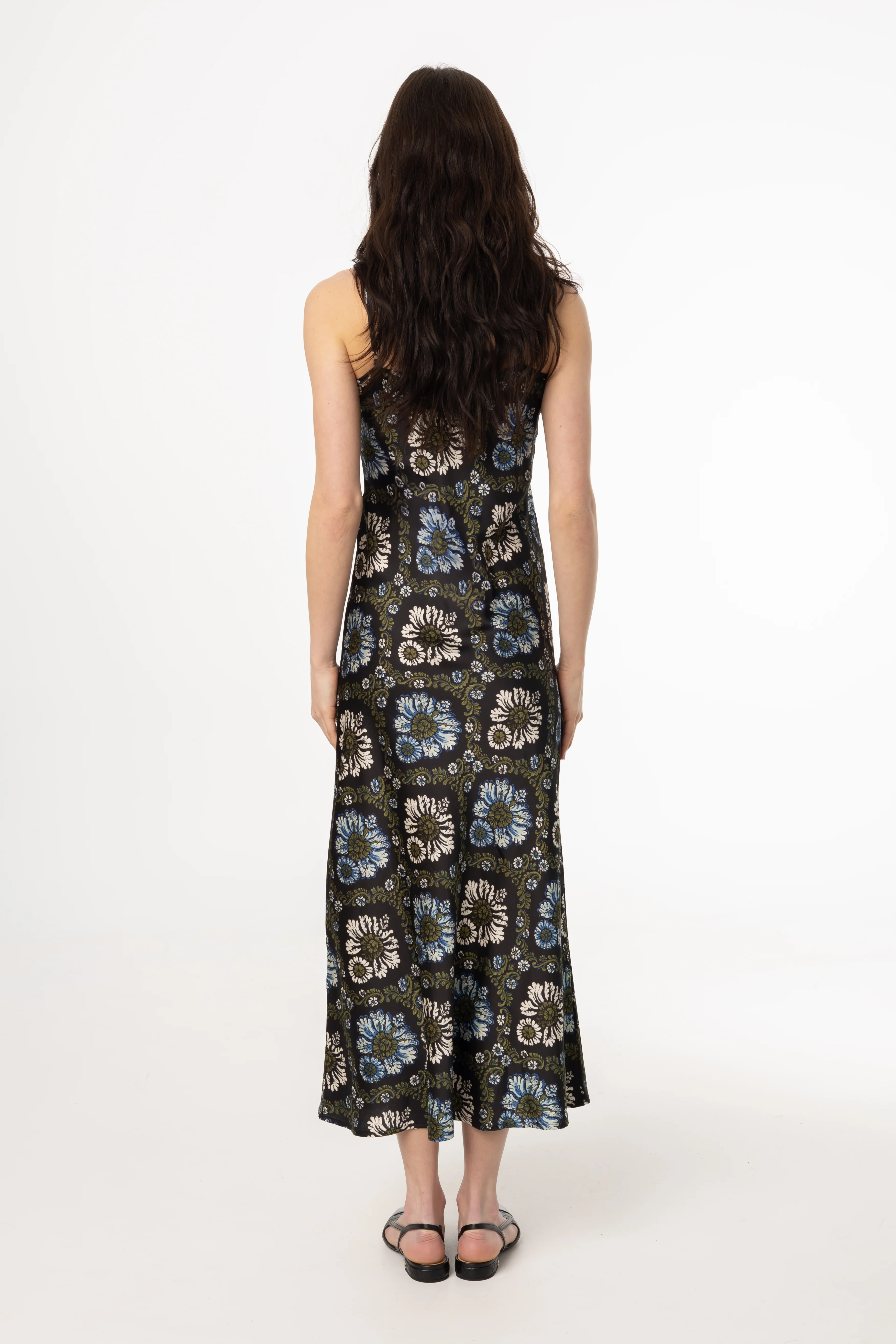 Green and Blue Printed Slip Dress - Image 3