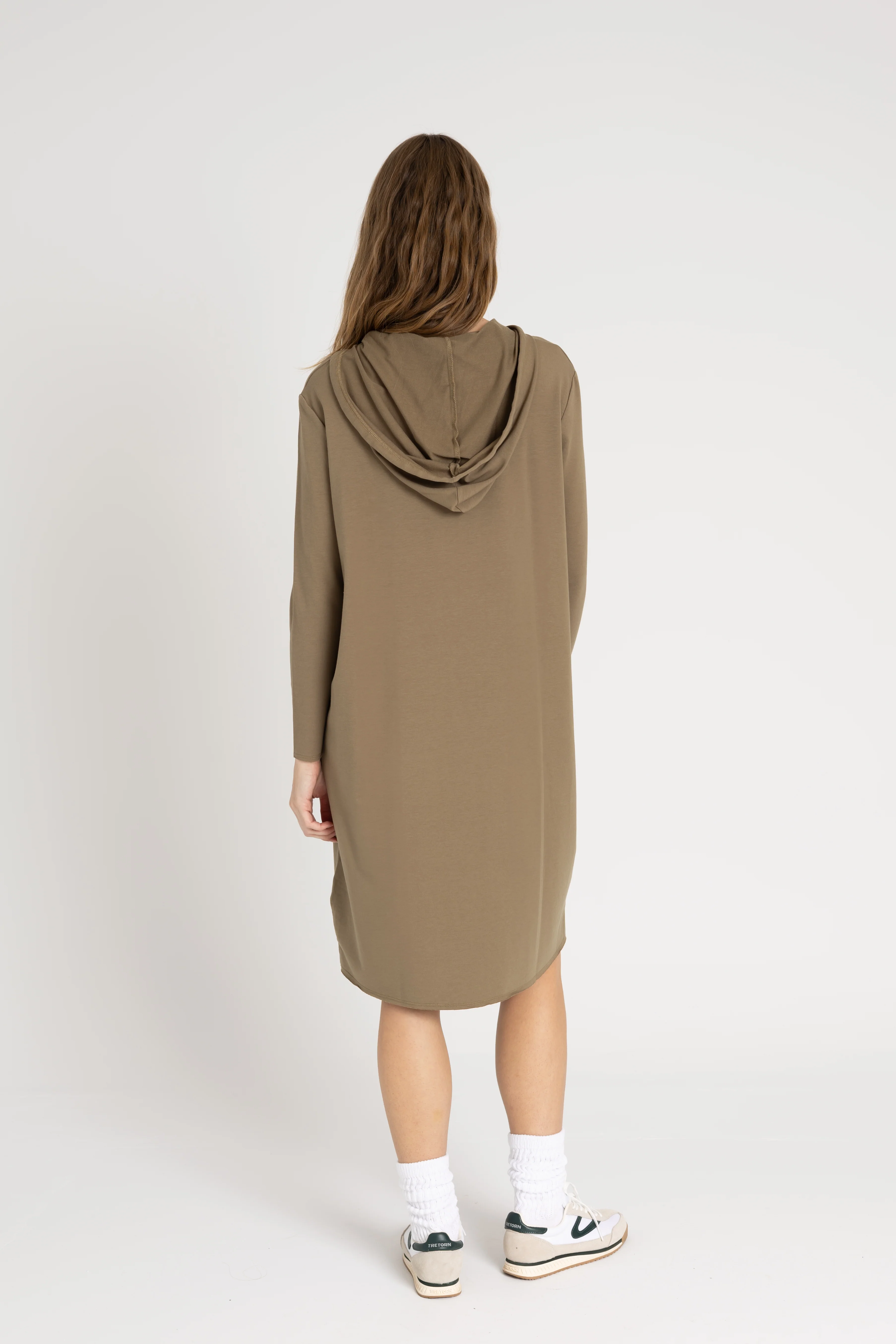 Green Drawstring Hoodie Dress - Image 3