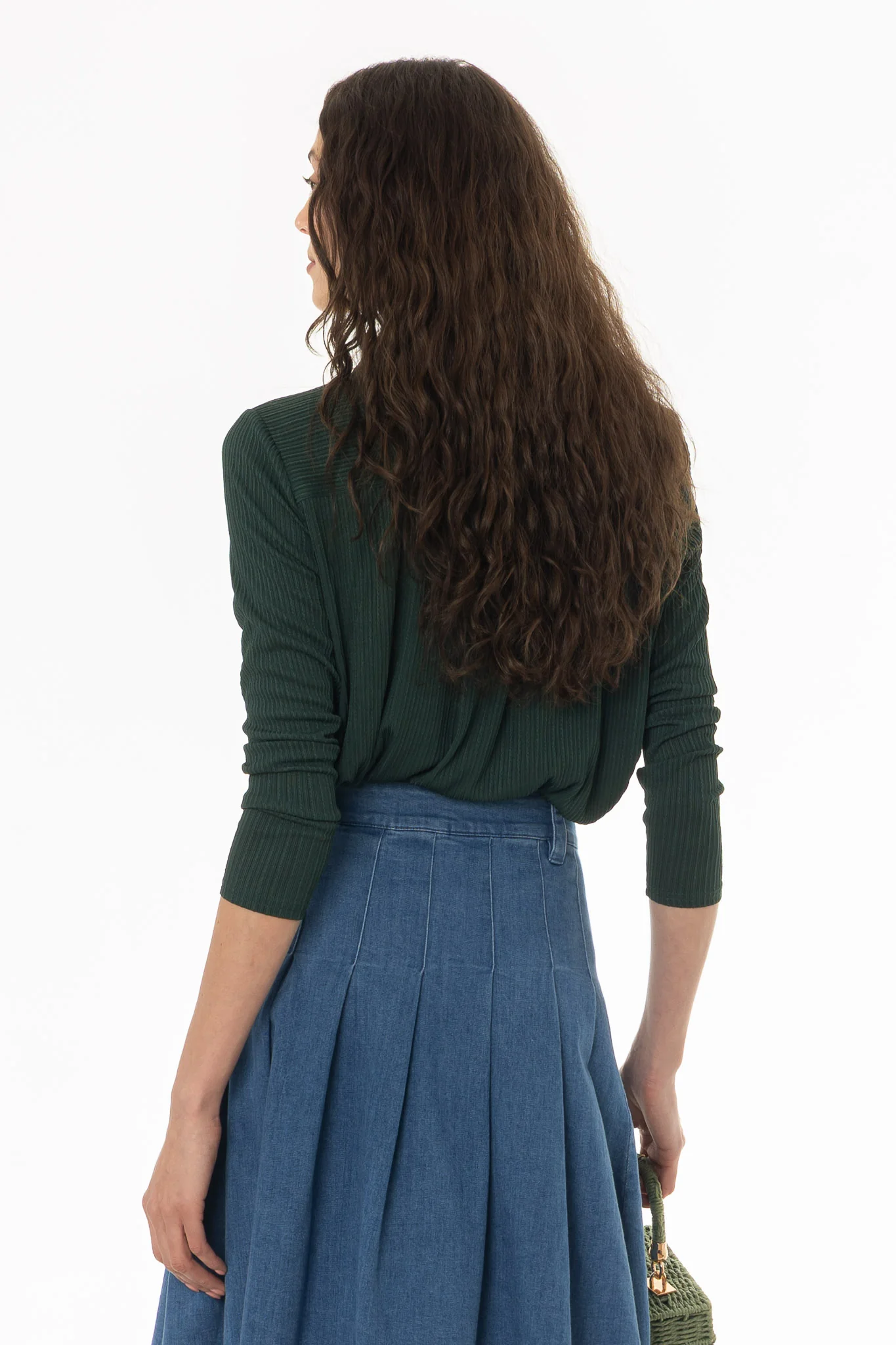 Green Ribbed Textured Shirt - Image 4
