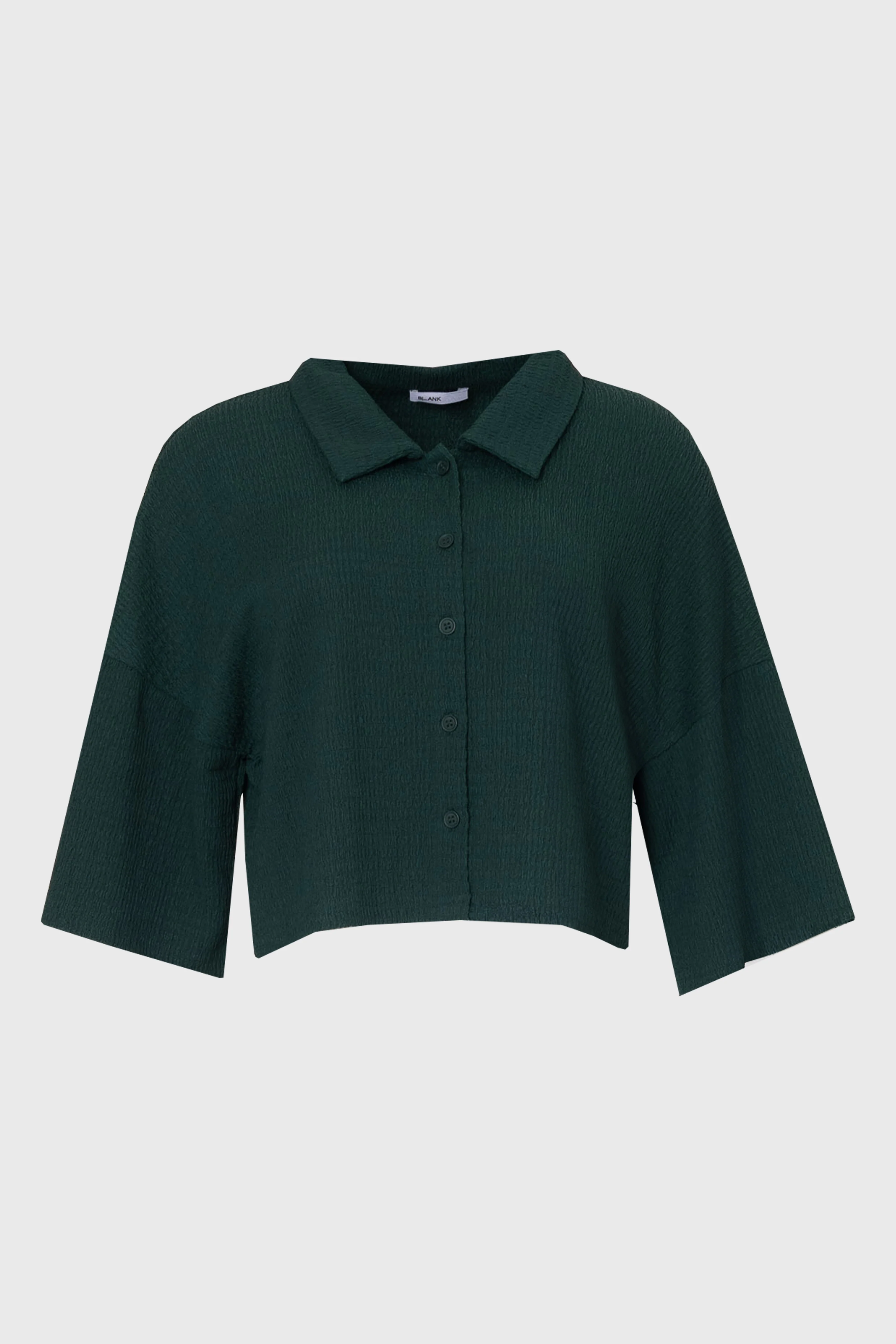 Kelly Green Seersucker Cropped Blouse - Image 6
