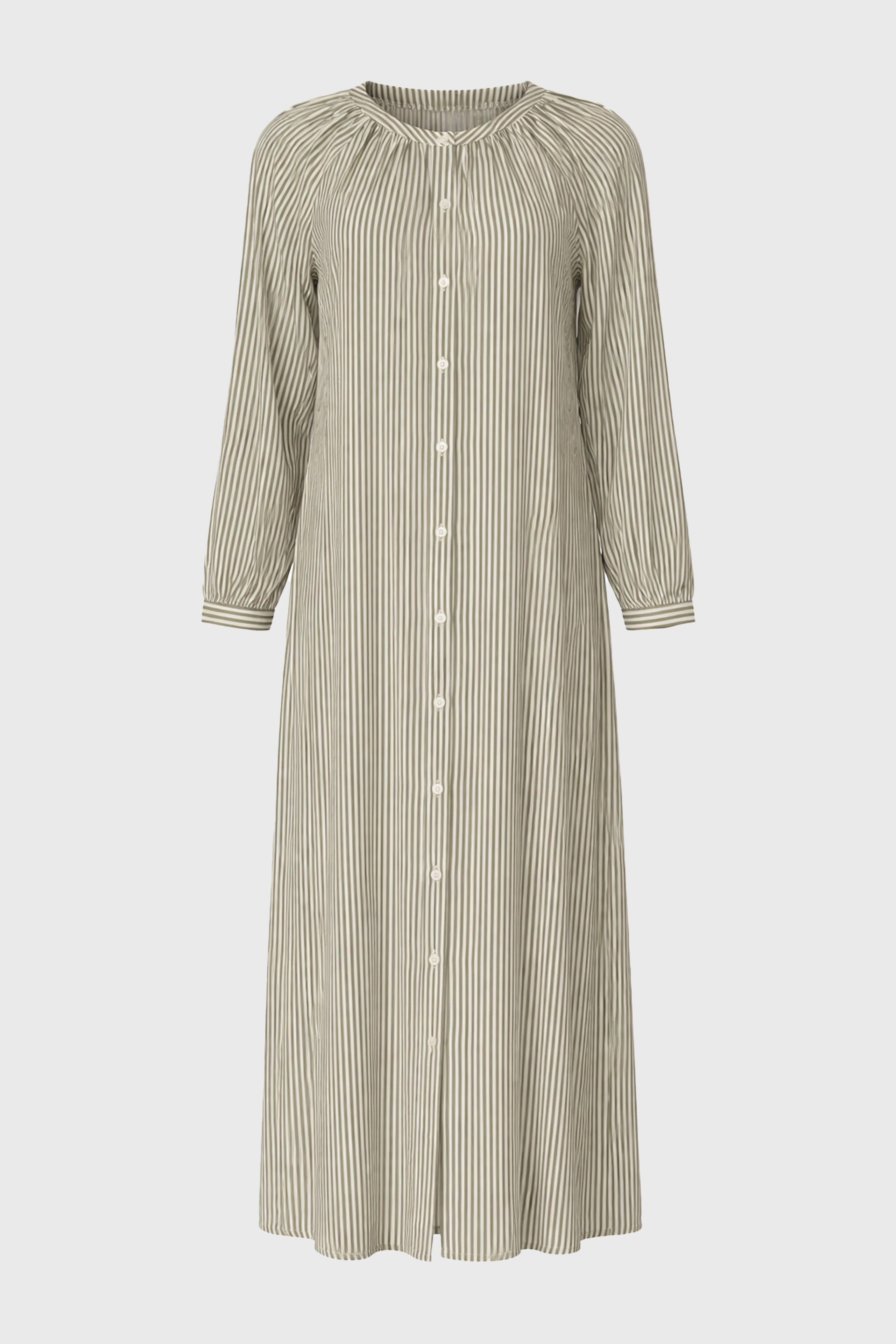 Green Striped Cotton Maxi Dress - Image 6