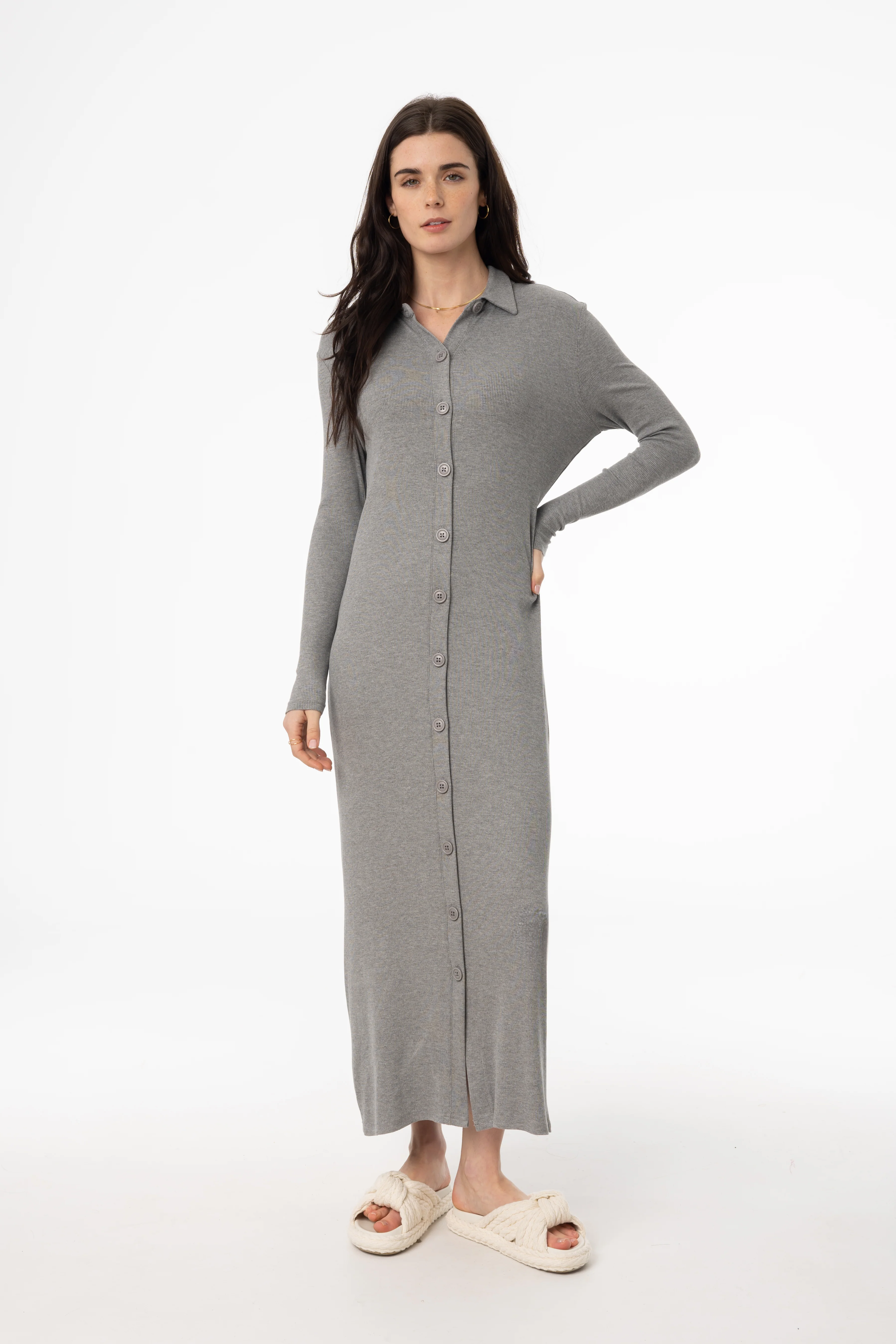 Grey Cardi Maxi Dress - Image 4