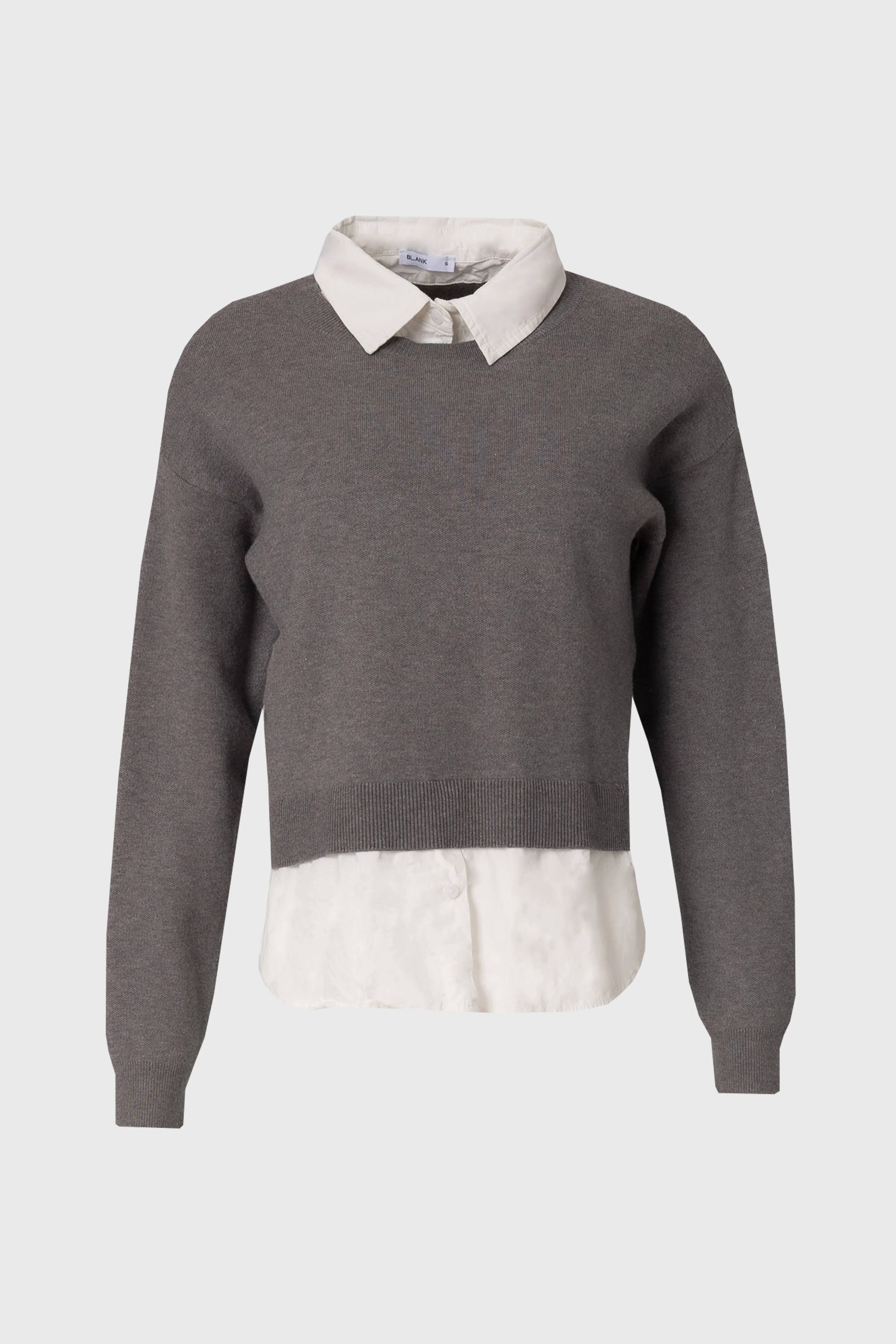 Grey Combo Blouse Sweater - Image 5