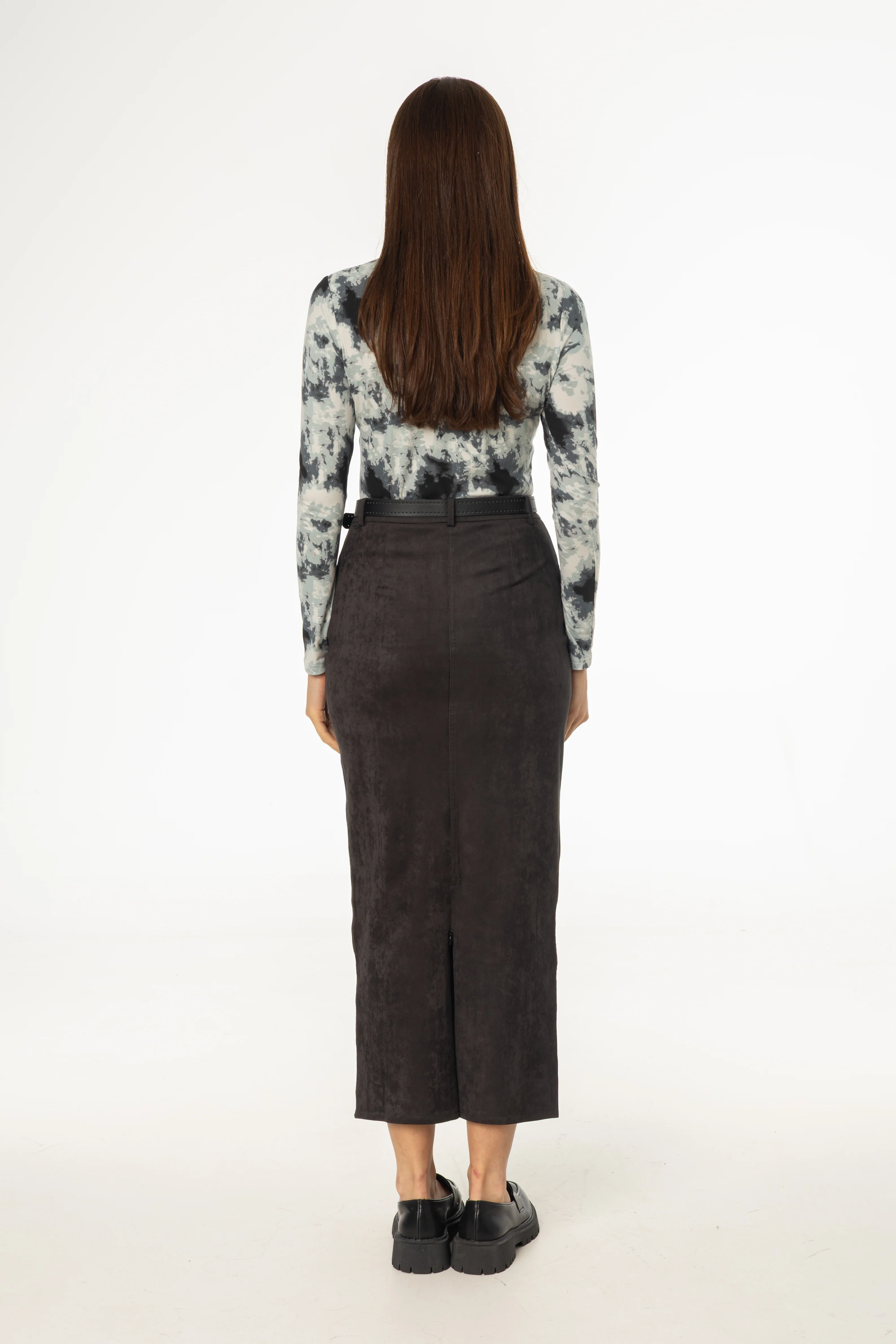 Grey Everyday Microsuede Skirt - Image 3
