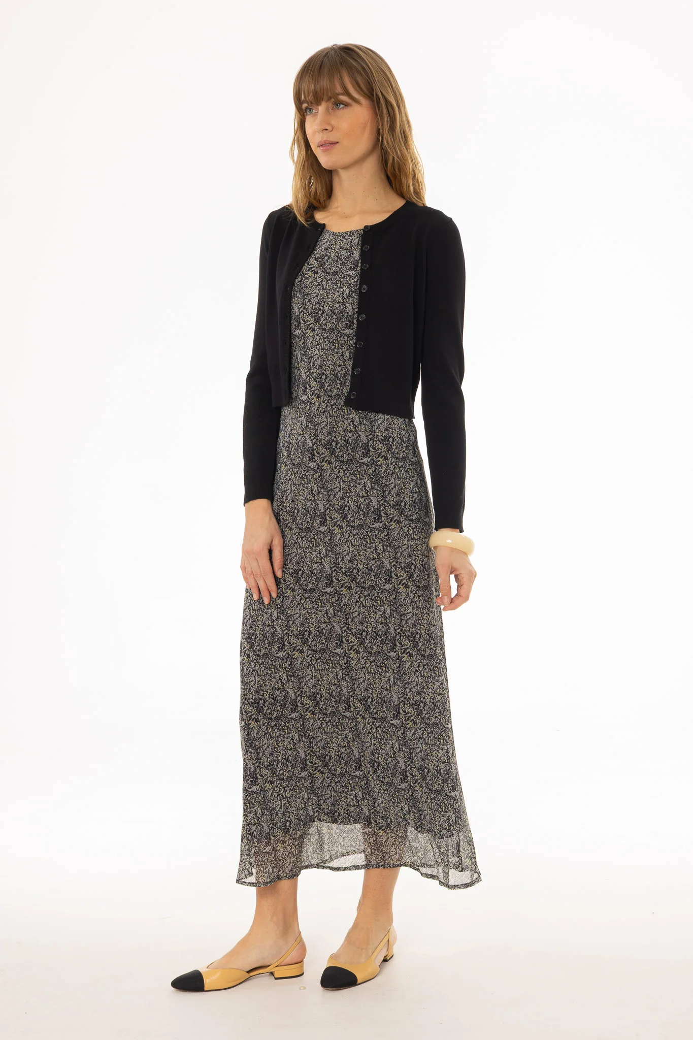 Grey Multi Printed Slip Dress - Image 2