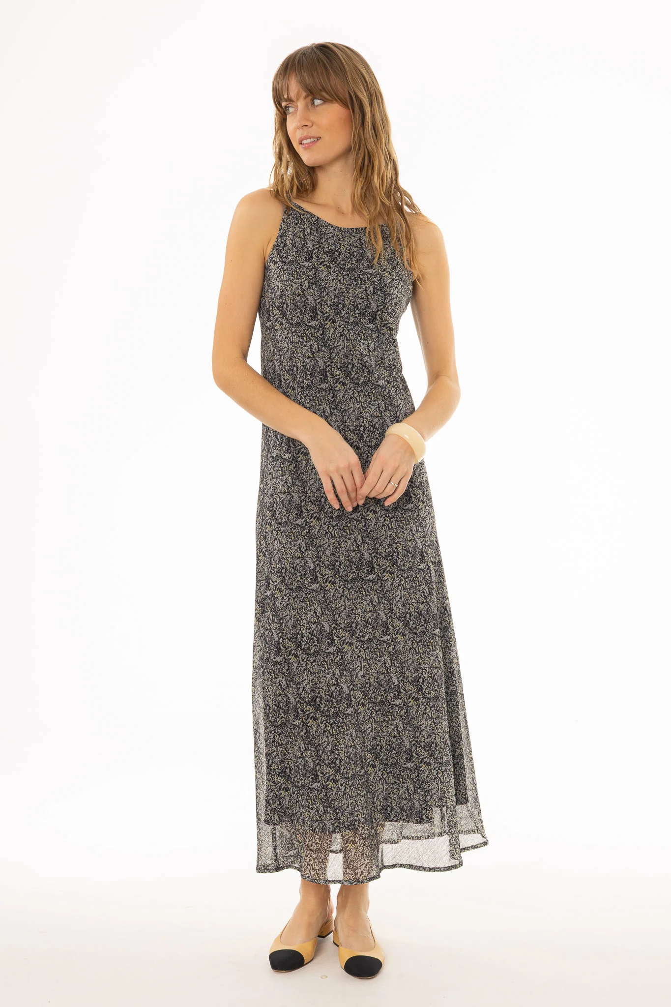 Grey Multi Printed Slip Dress - Image 4