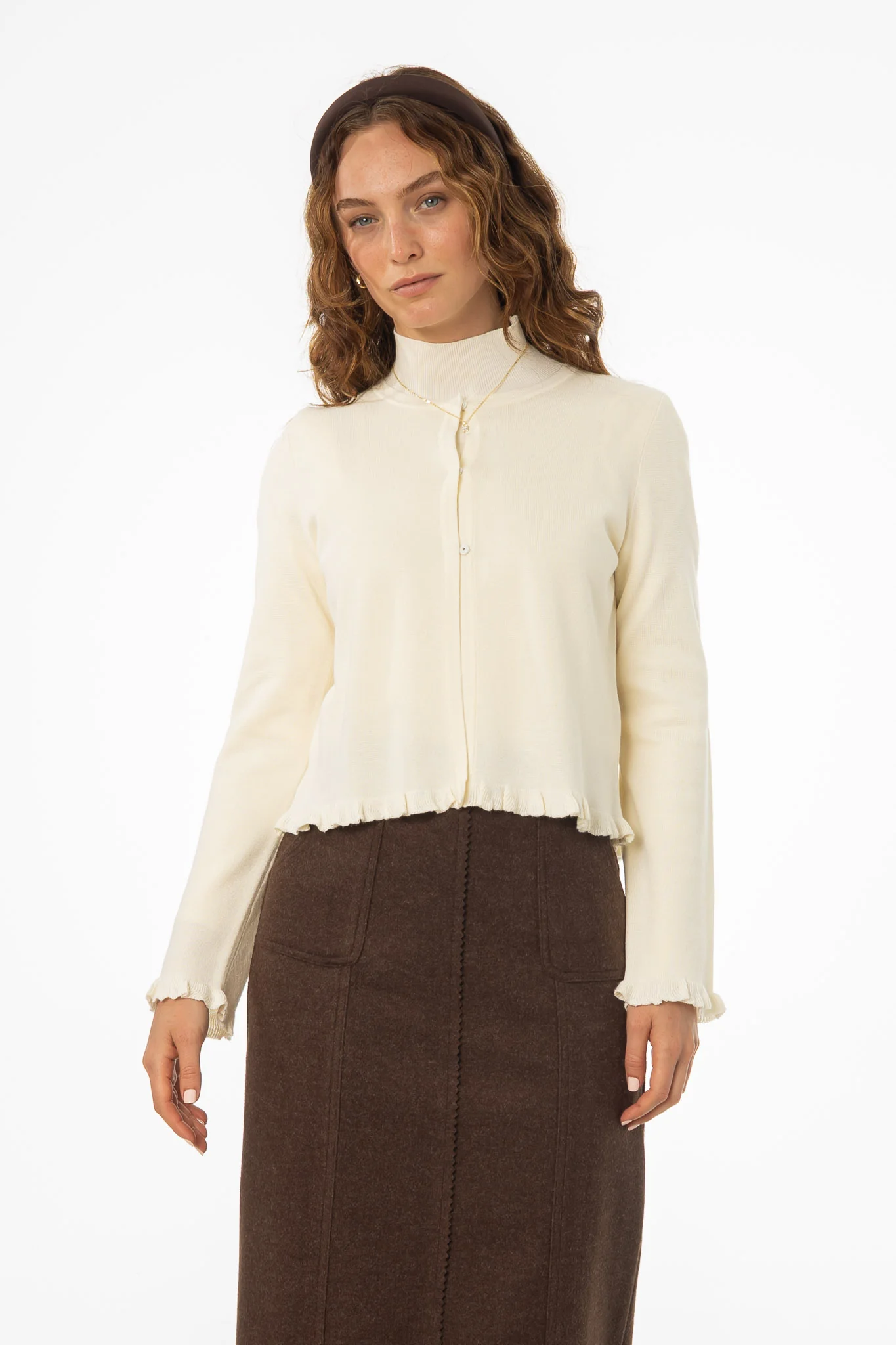 Ivory Metallic Cardigan - Image 5
