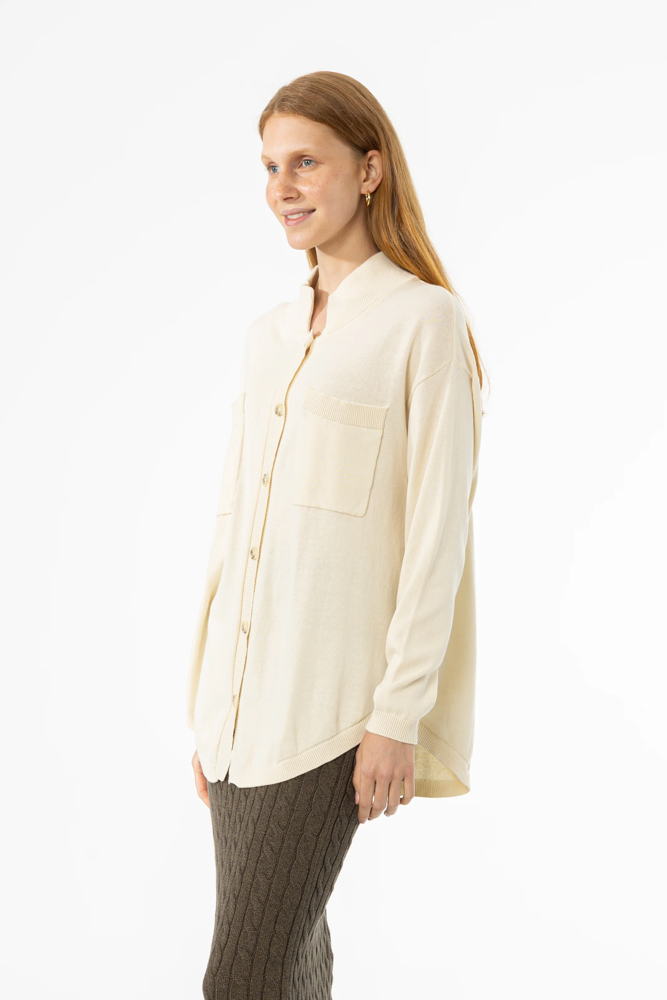 Ivory Oversized Knit Cardigan - Image 2