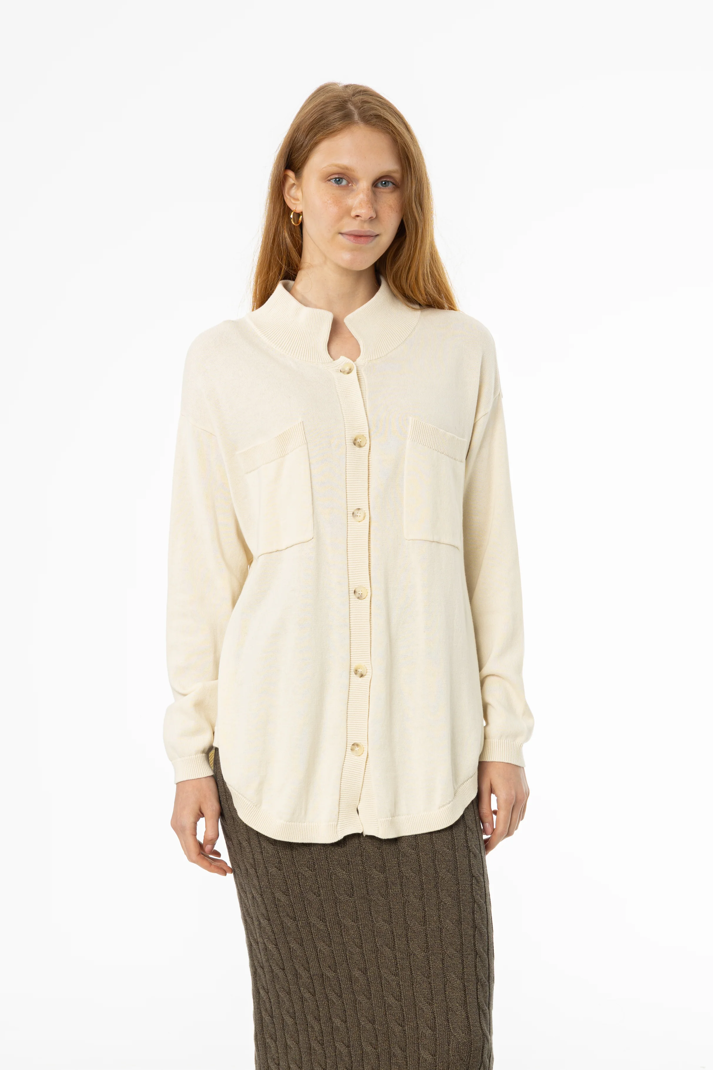 Ivory Oversized Knit Cardigan - Image 4