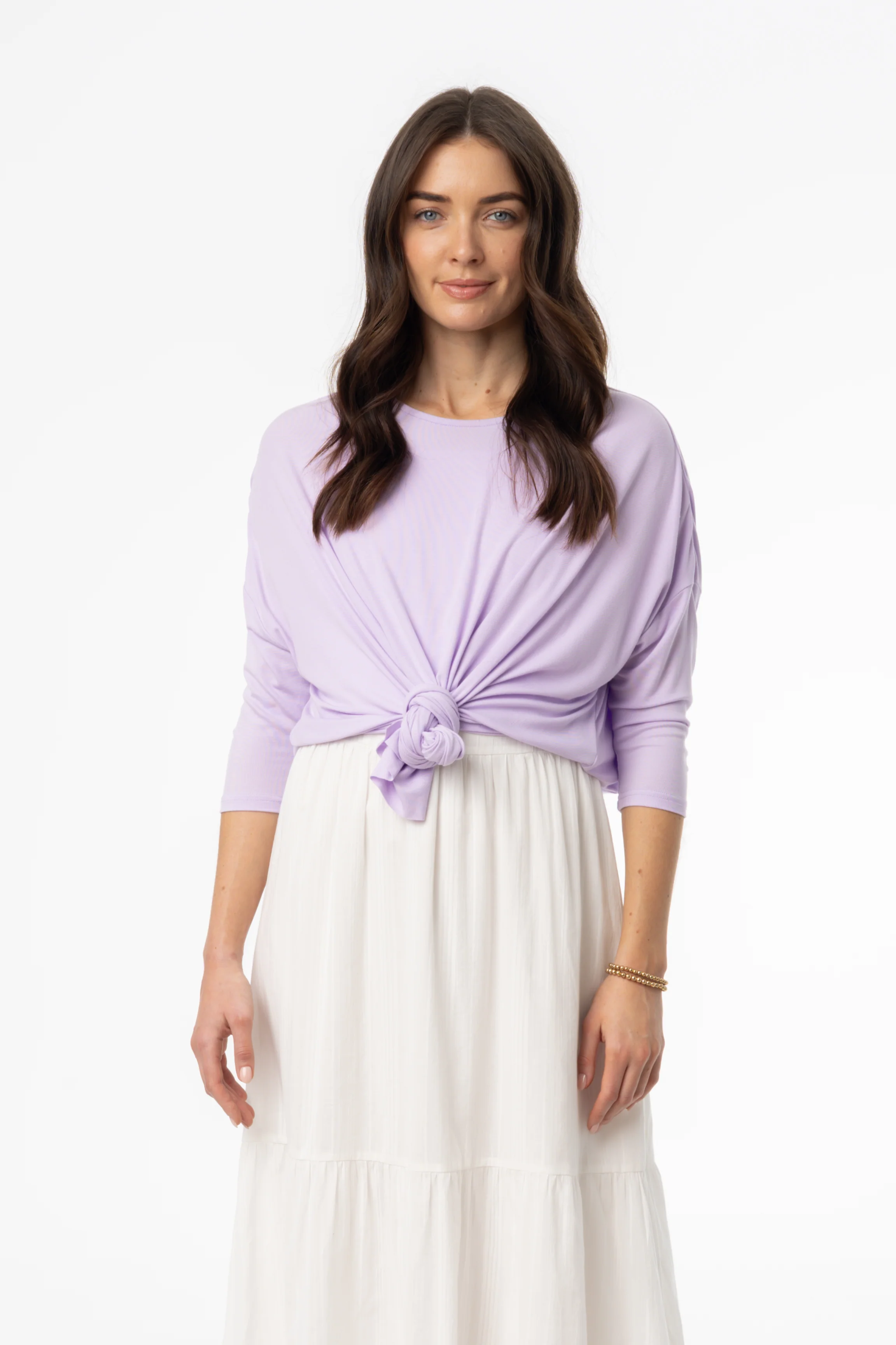 Lavender Dolman Tie Knot Tee - Image 4