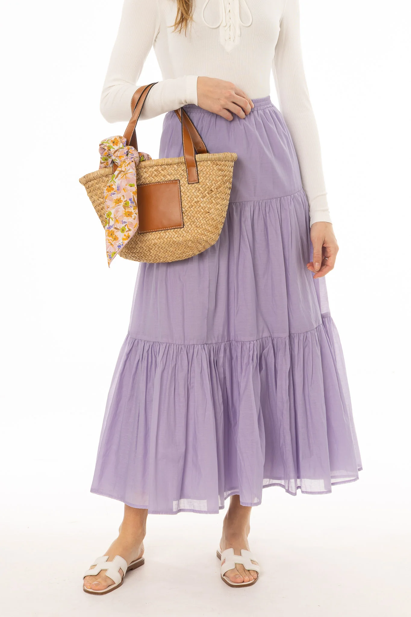 Lavender Layered Chiffon Skirt - Image 2