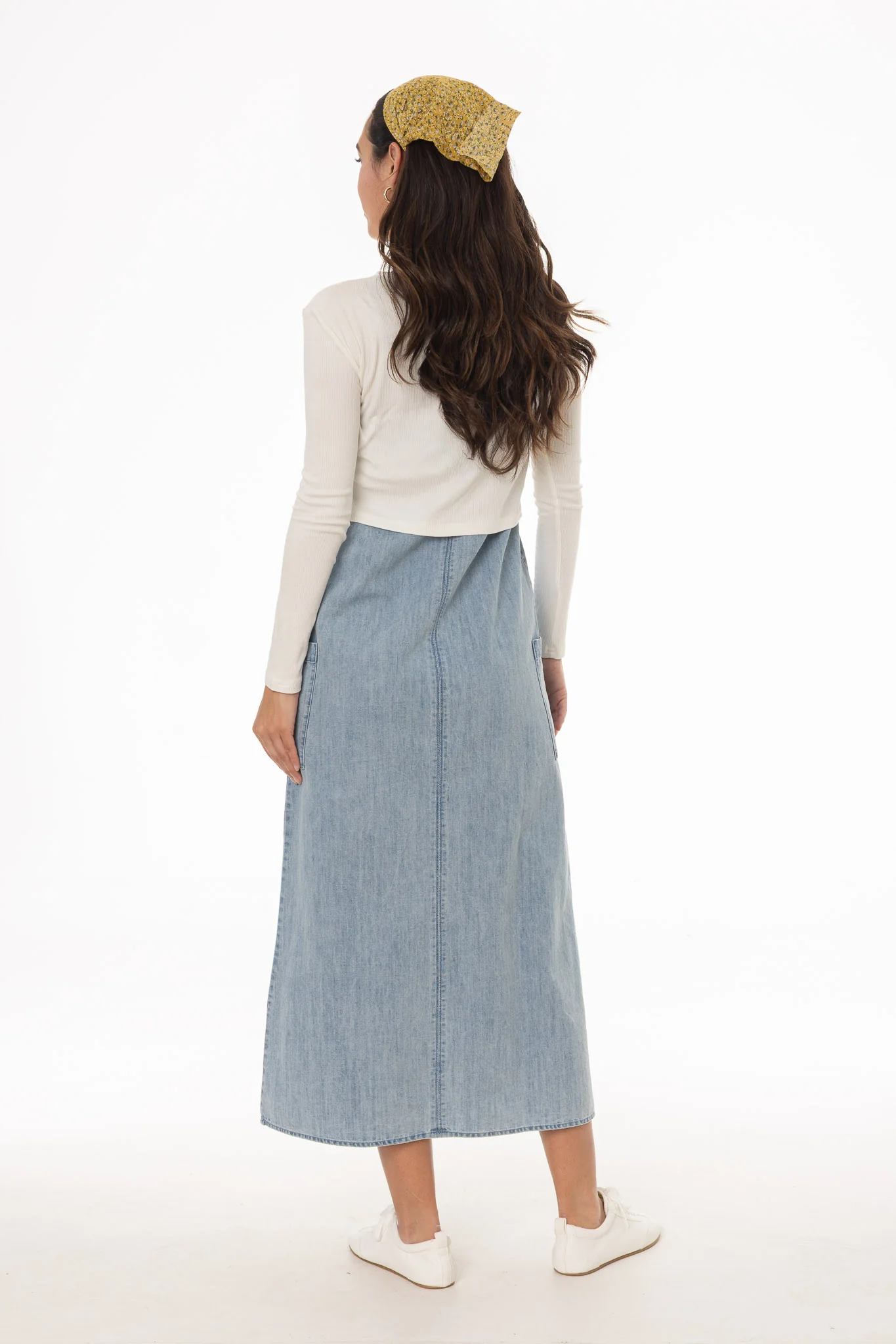 Light Blue Cargo Denim Maxi Jumper - Image 4