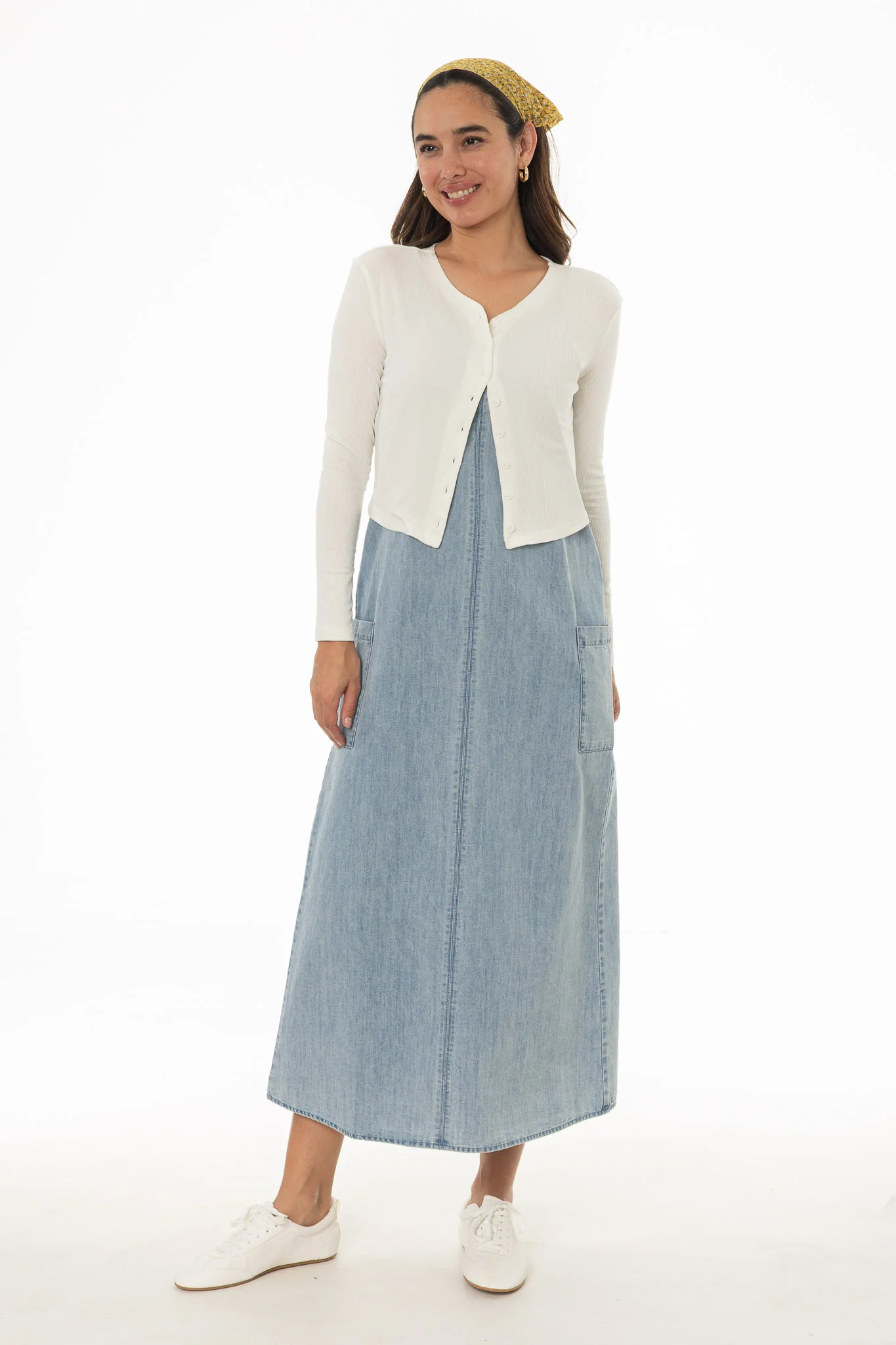 Light Blue Cargo Denim Maxi Jumper - Image 5