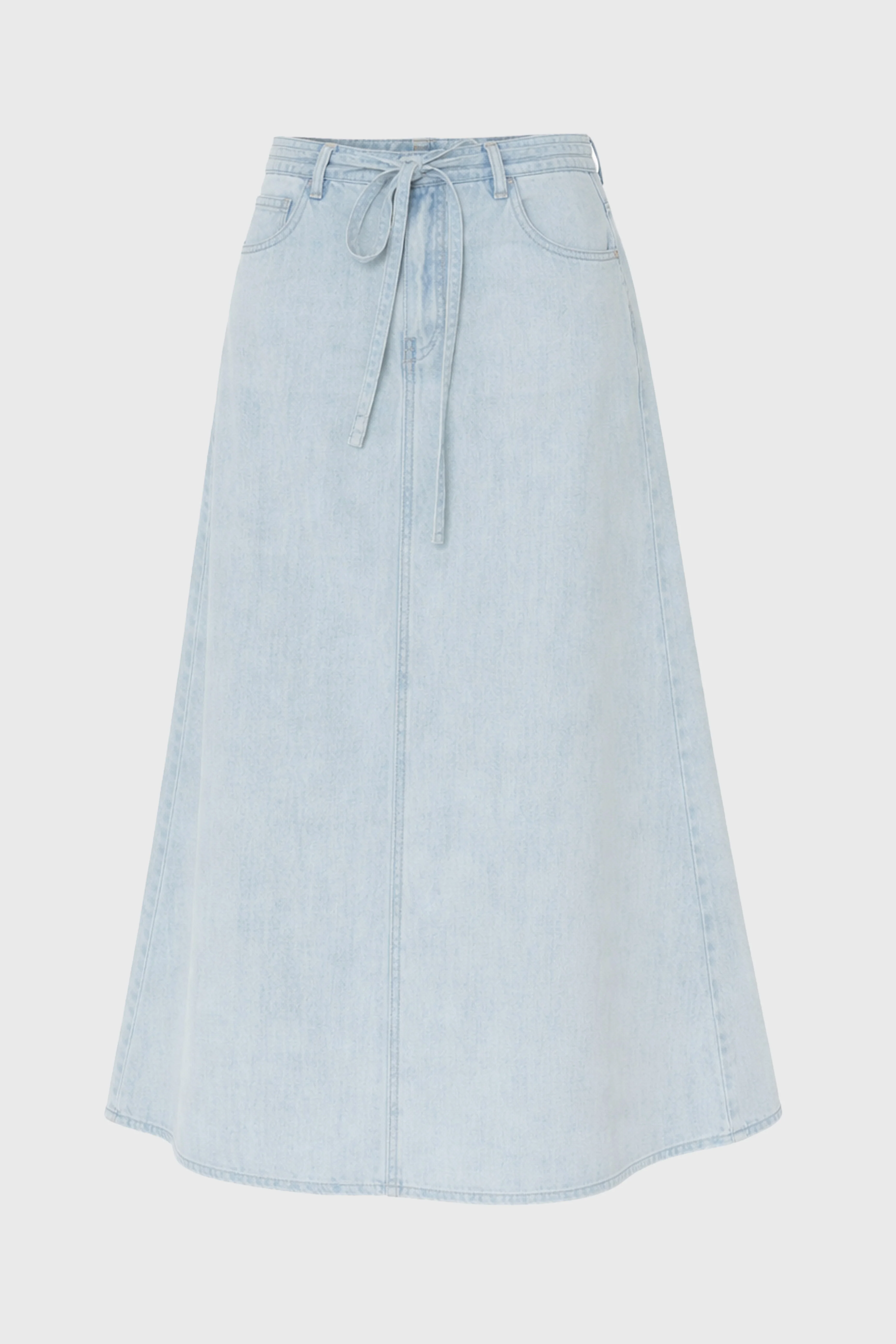 Light Blue Denim A-Line Maxi Skirt - Image 6