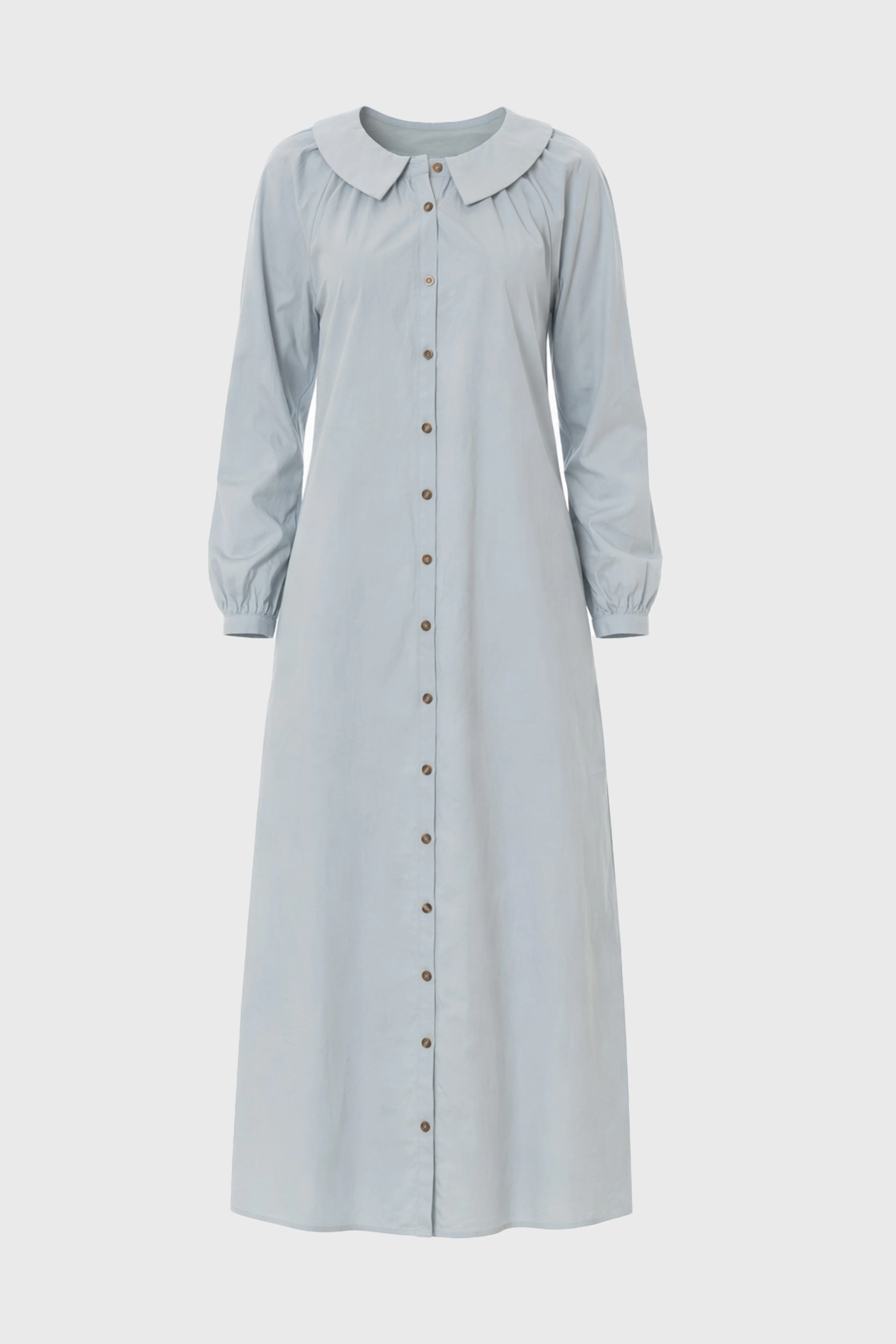 Light Blue Peter Pan Collar Shirt Dress - Image 6