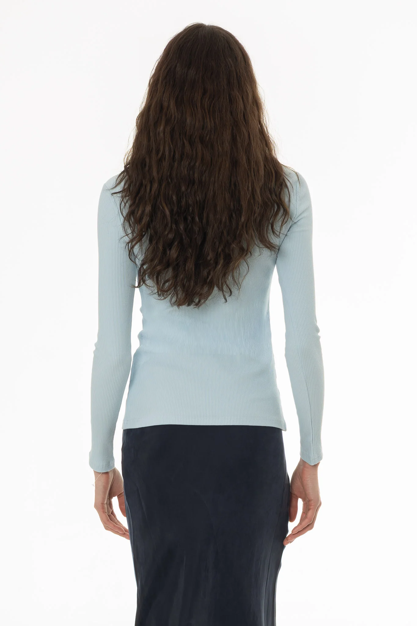Light Blue Ribbed Zipper Top - Image 4