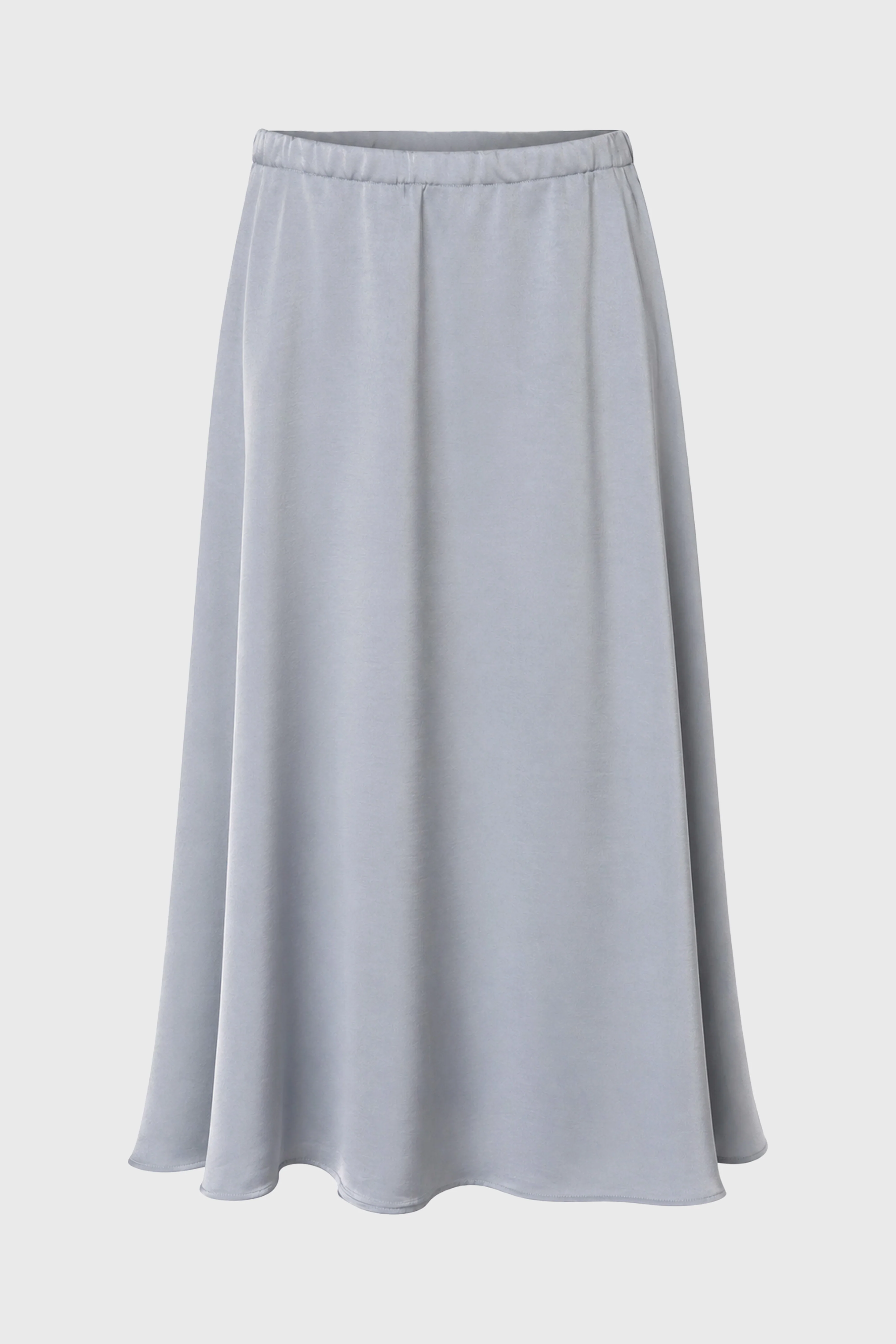 Light Blue Silk Feel Flare Maxi Skirt - Image 6