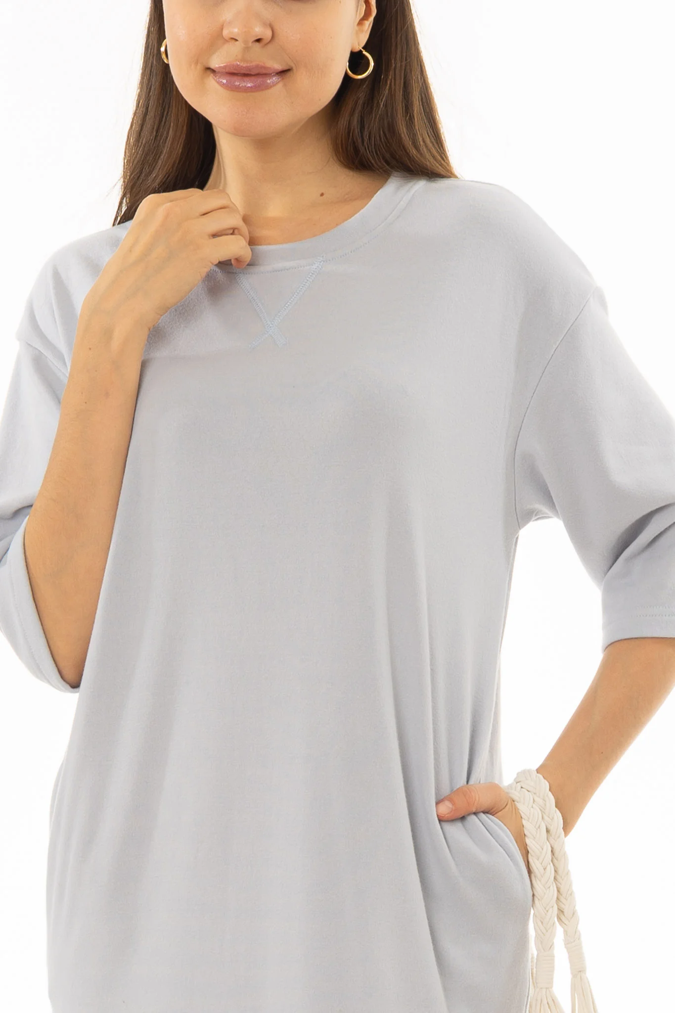 Light Blue Terry Maxi Dress - Image 2