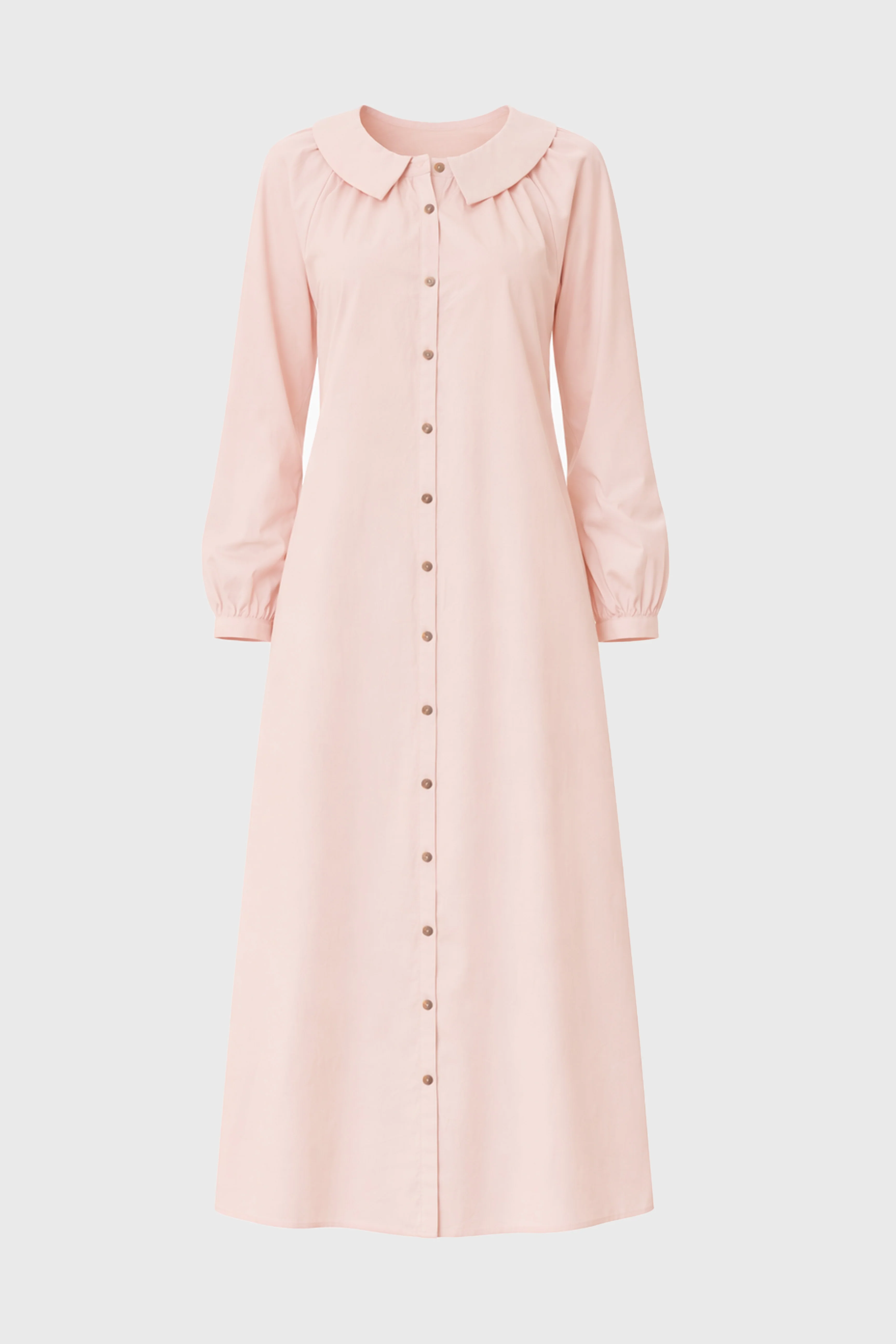 Light Pink Peter Pan Collar Shirt Dress - Image 6