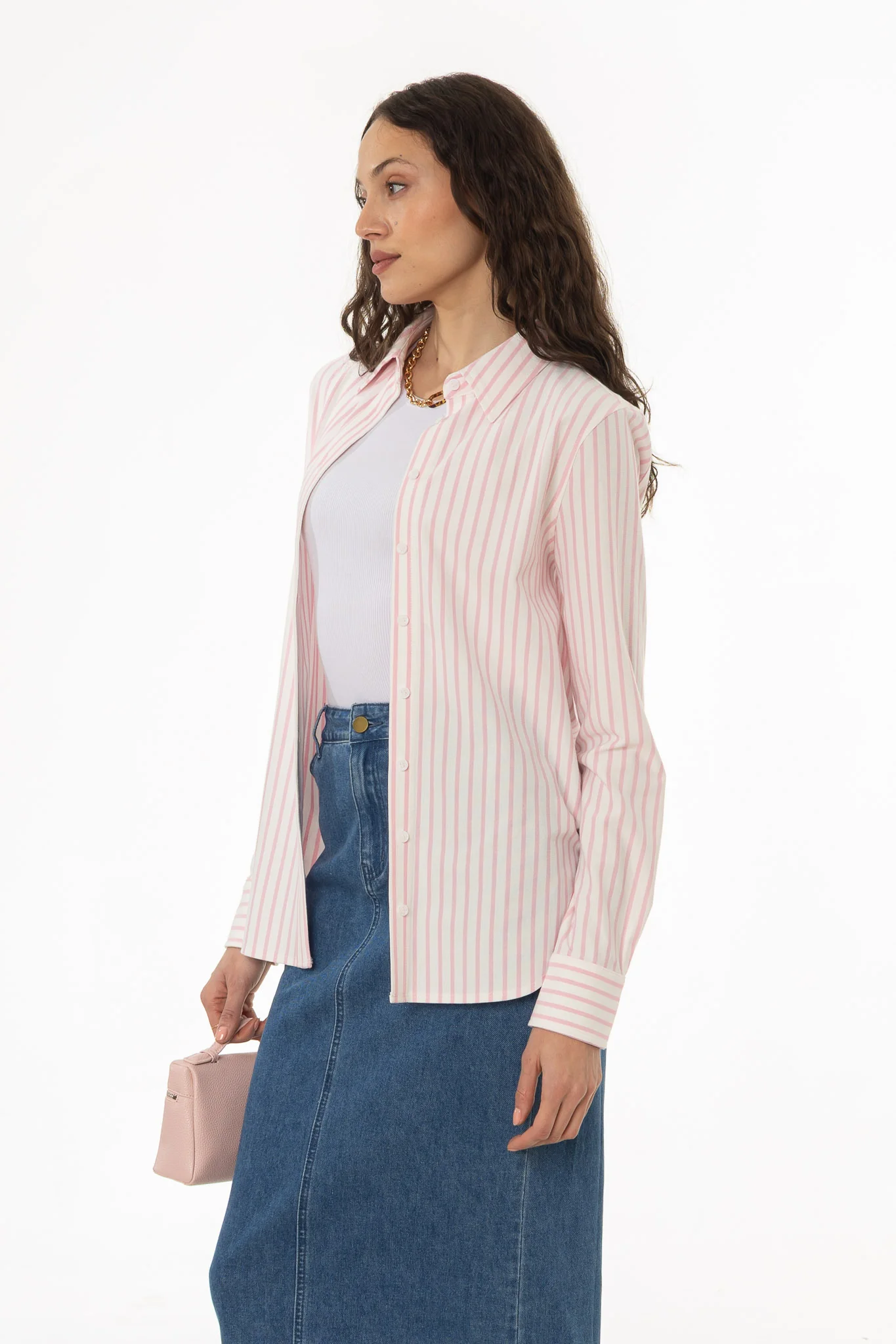 Light Pink Polo Button Up Shirt - Image 3