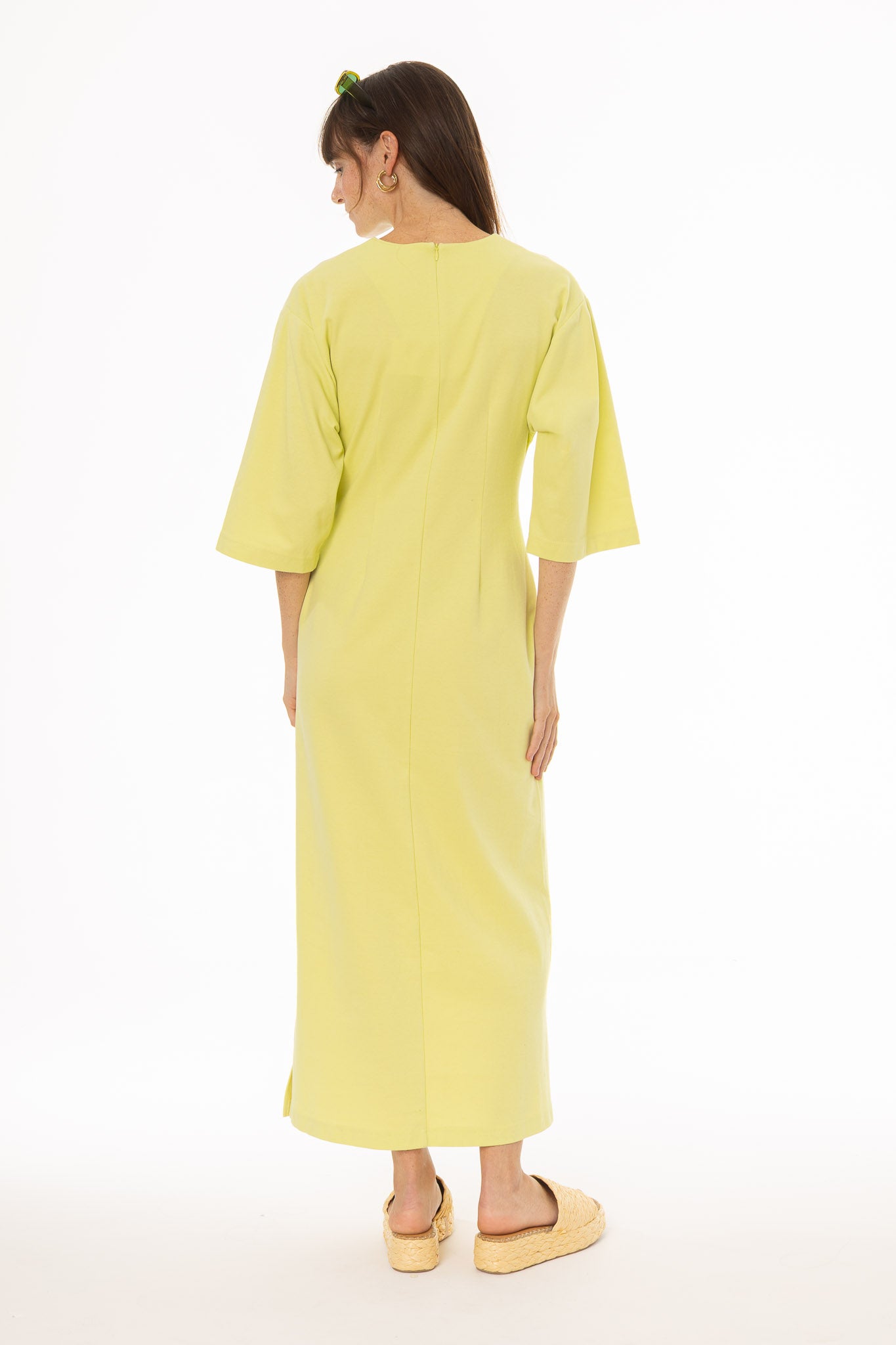 Lime Front Tie Knot Maxi Dress - Image 4