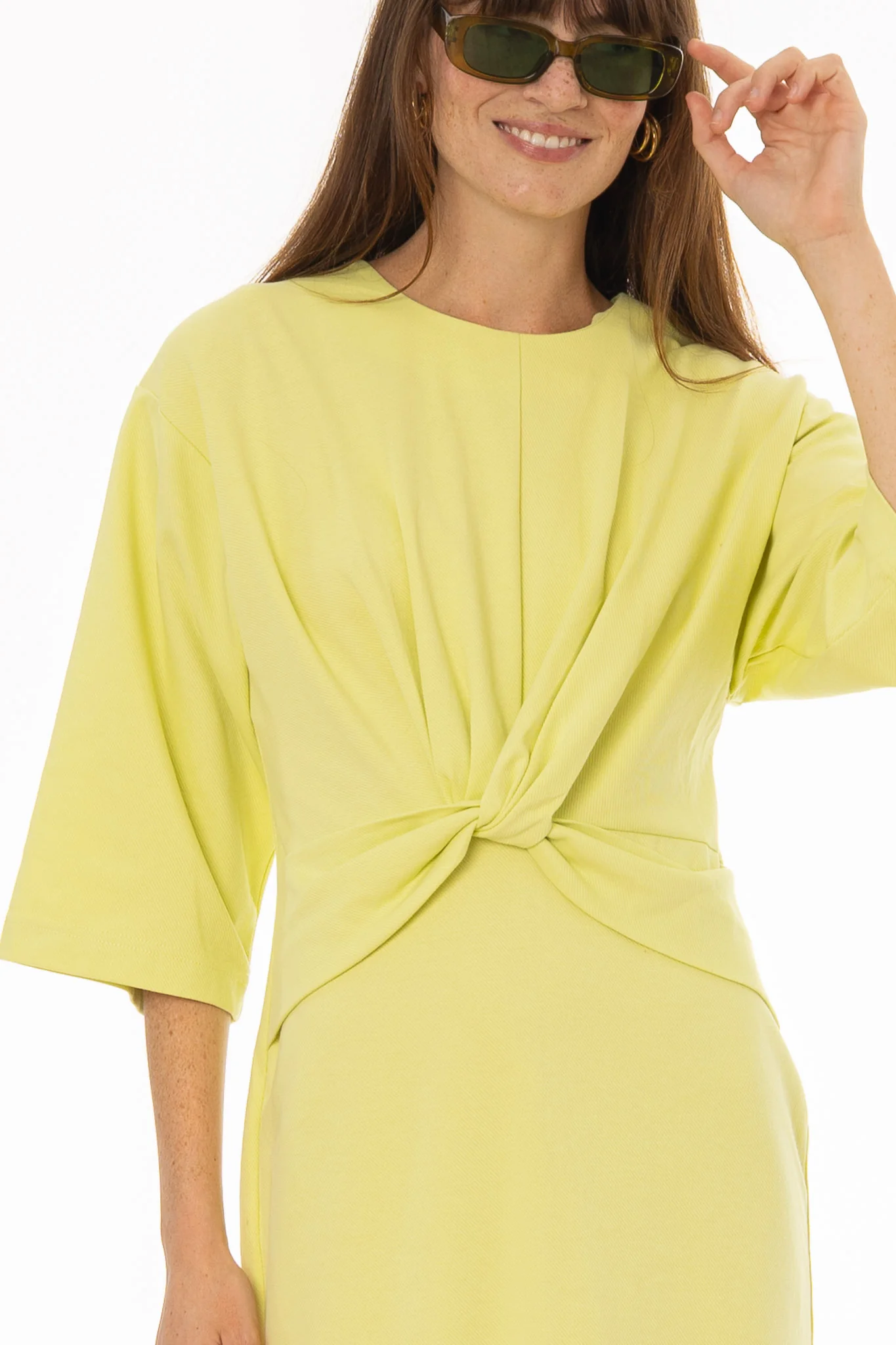 Lime Front Tie Knot Maxi Dress - Image 5