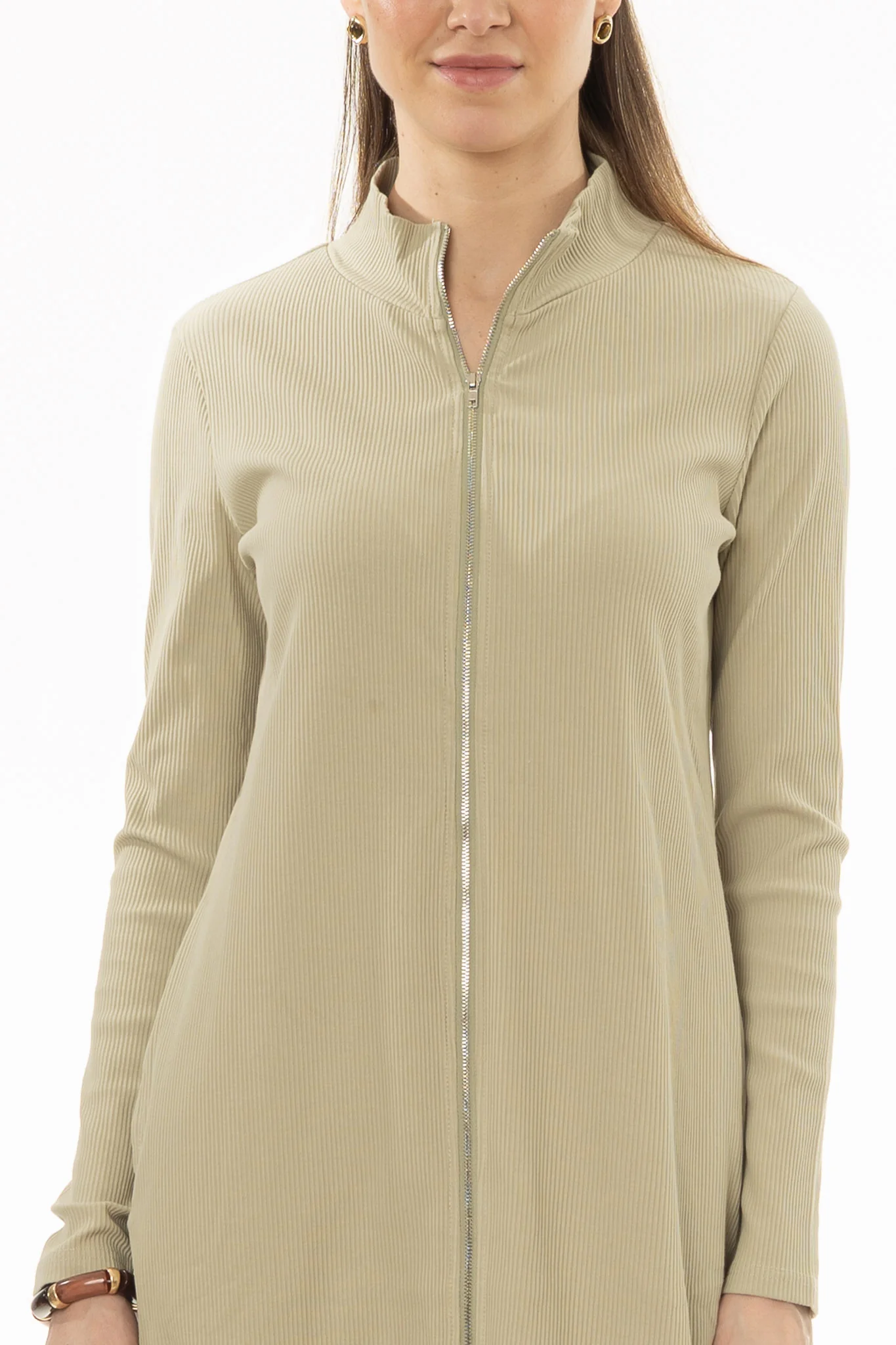 Sage Zipper Maxi Dress - Image 2