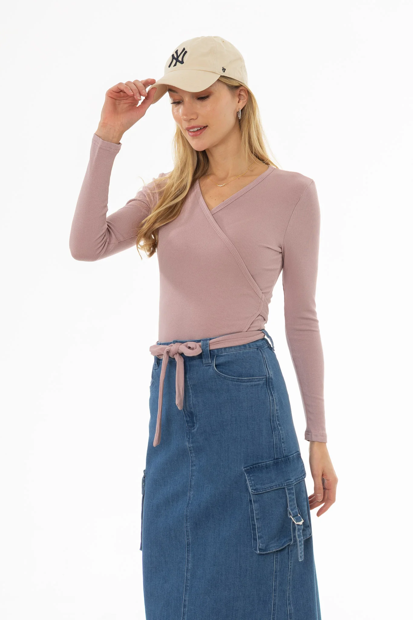 Mauve Wrap T-Shirt - Image 3