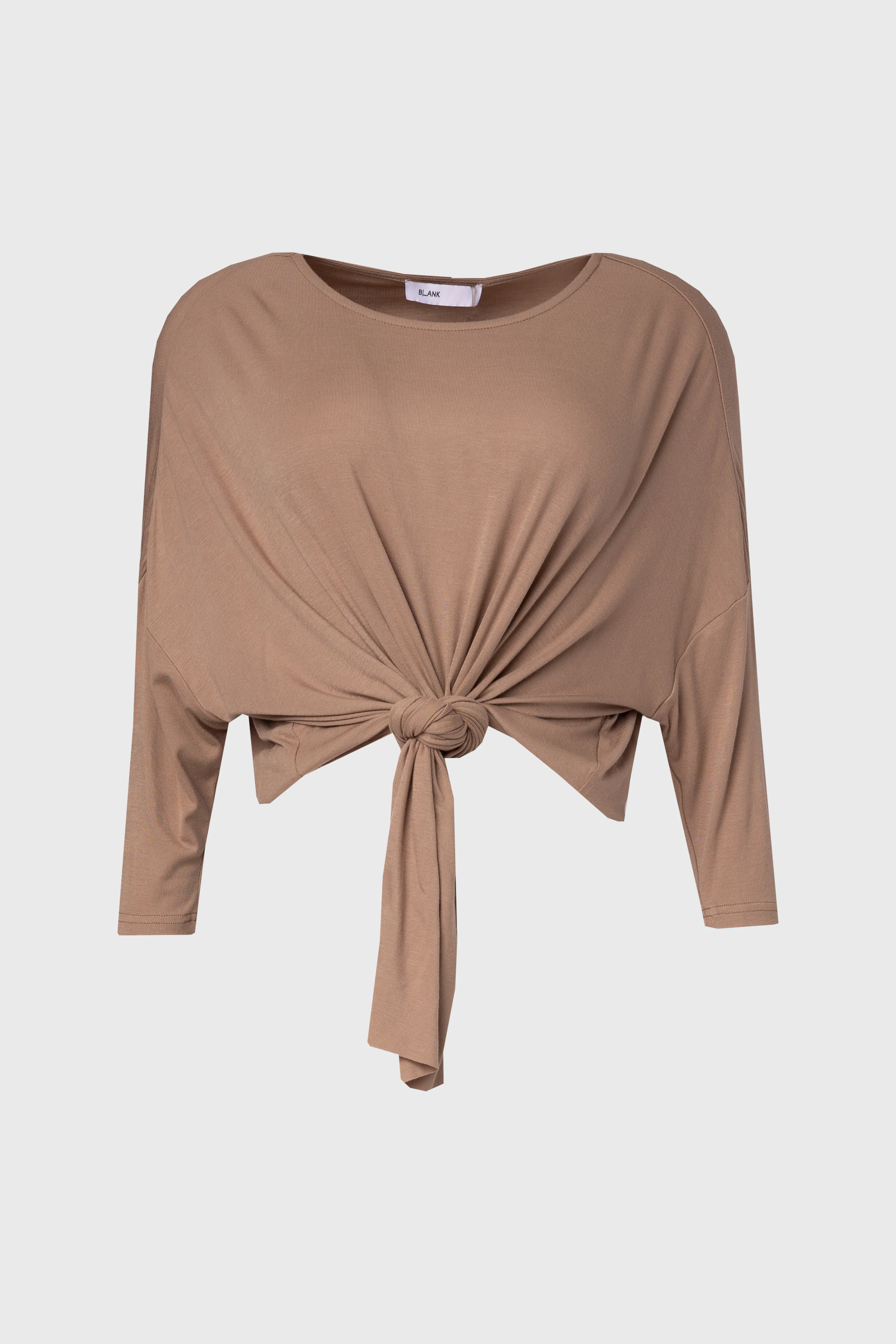 Mocha Dolman Tie Knot Tee - Image 5