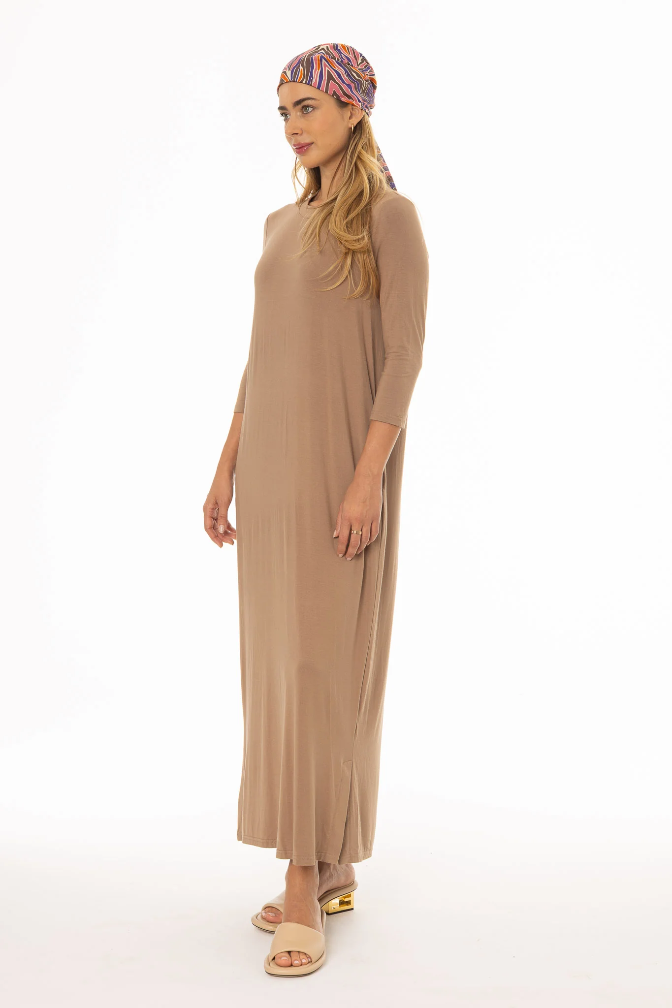 Mocha Side Slit Maxi Dress - Image 2
