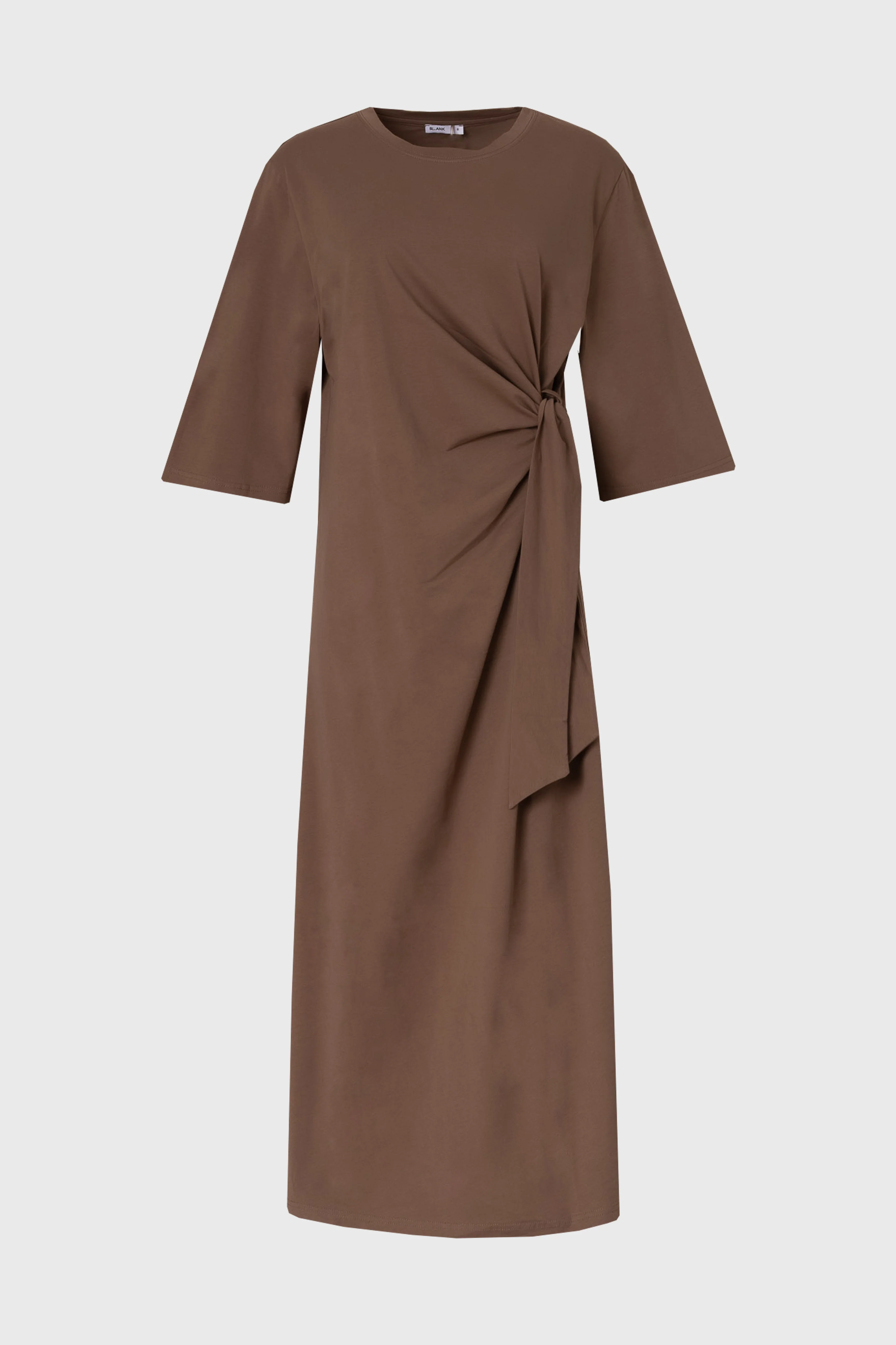 Mocha Side Tie T-Shirt Maxi Dress - Image 5