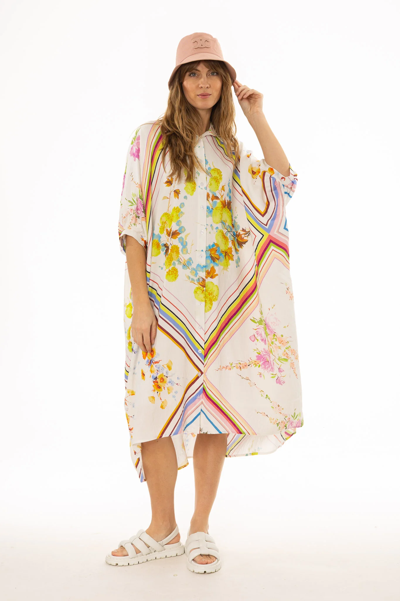 Multicolor Oversized Shirt Dress - Image 2