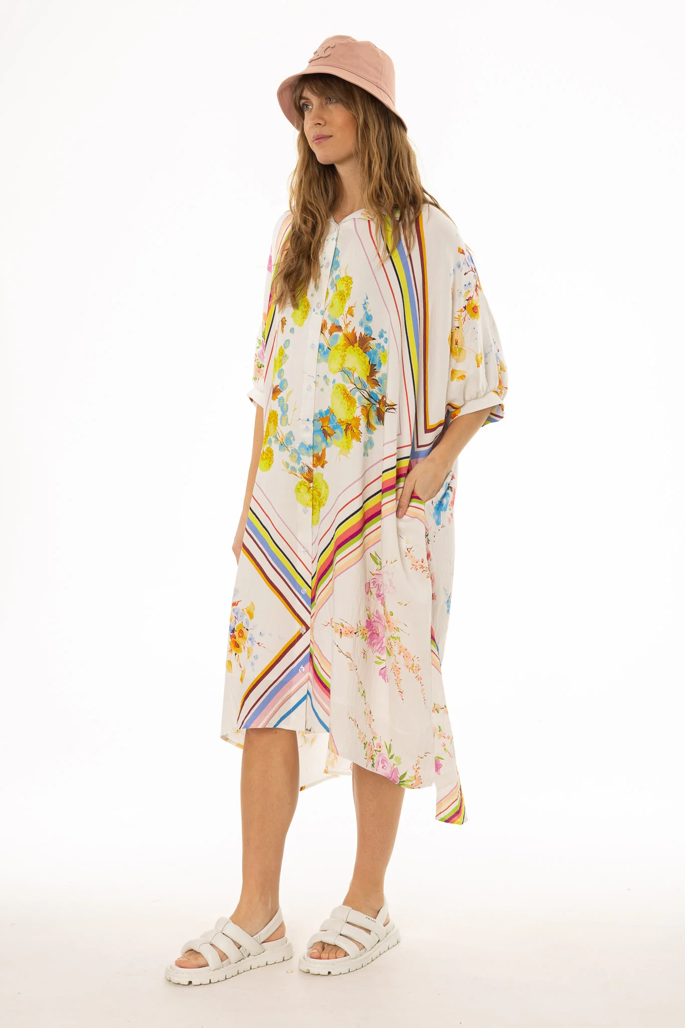 Multicolor Oversized Shirt Dress - Image 3