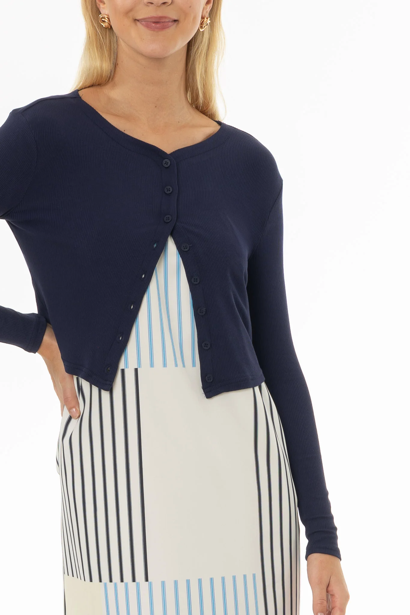 Navy Basic Cardigan - Image 2