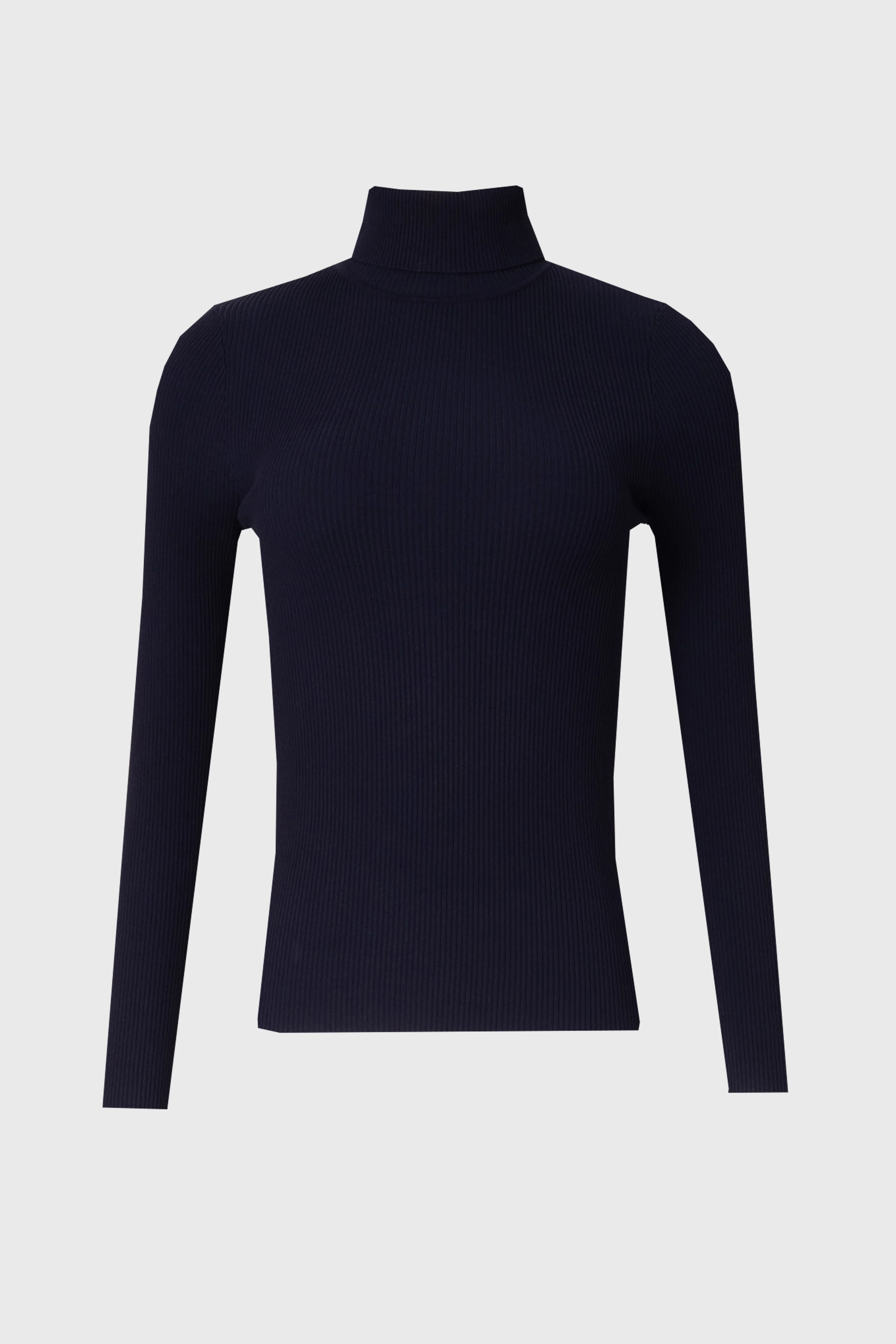 Navy Basic Ribbed Knit Turtleneck - Image 6