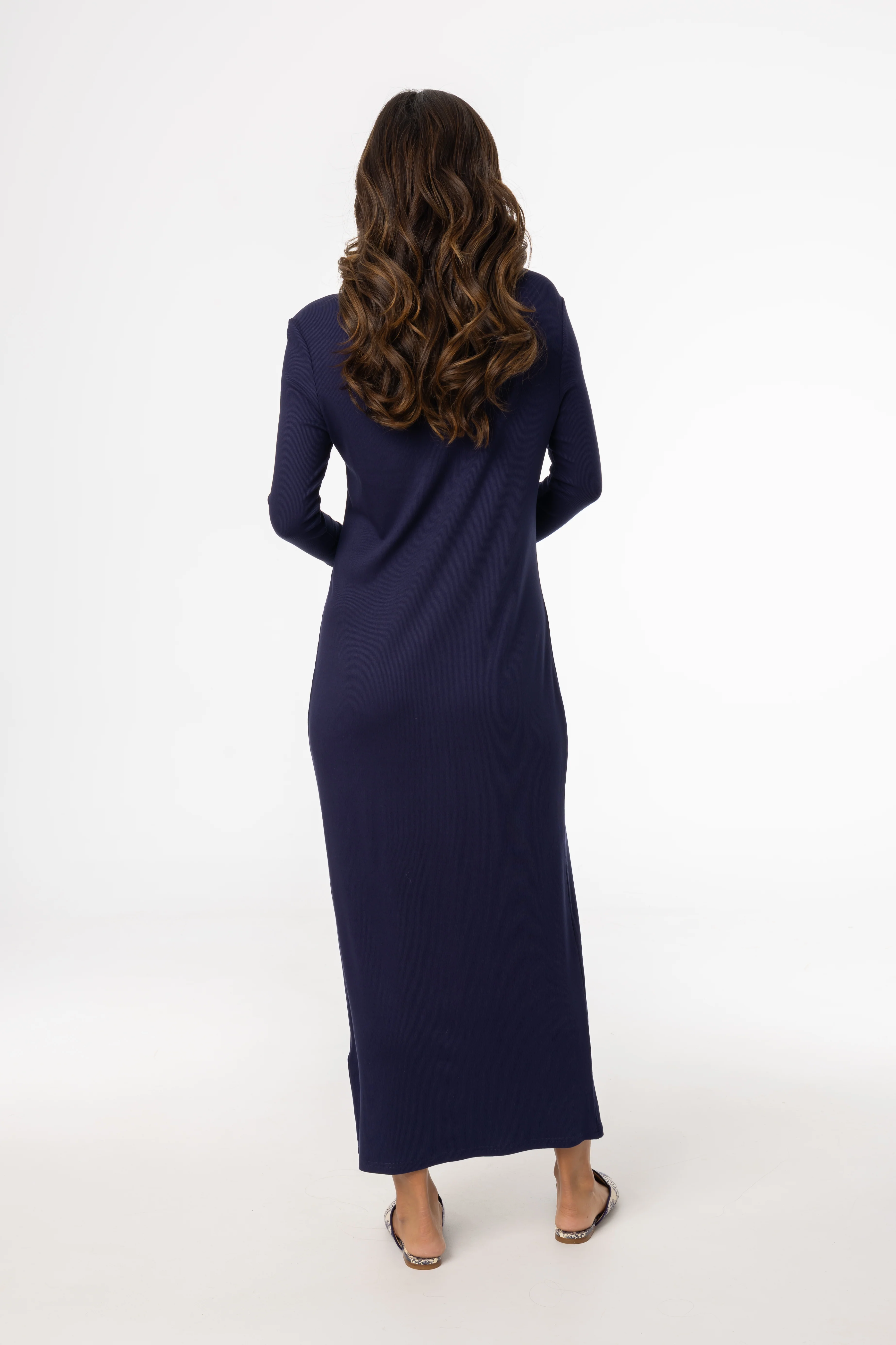 Navy Cardi Maxi Dress - Image 3