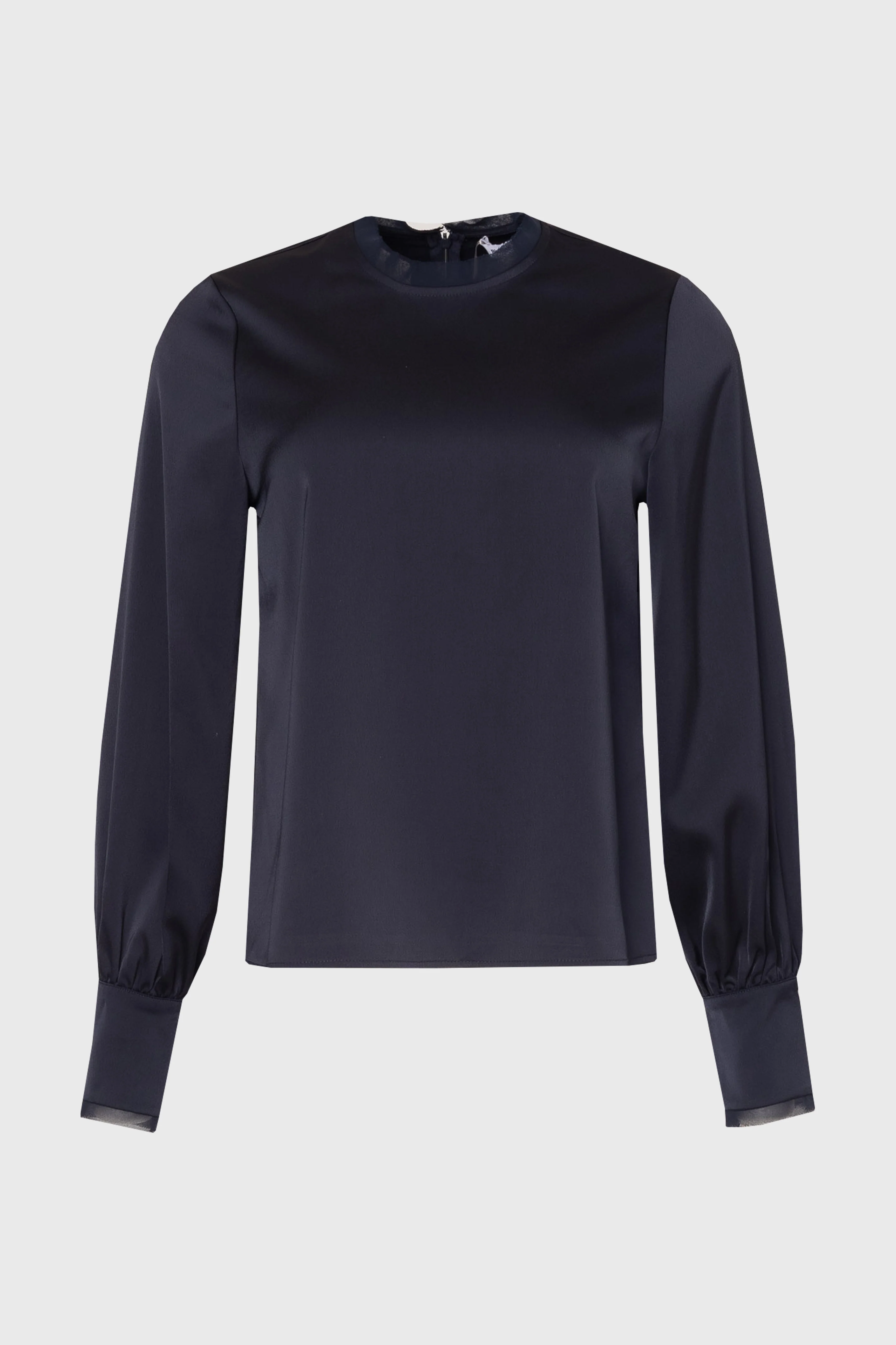 Navy Chiffon Edge Blouse - Image 6