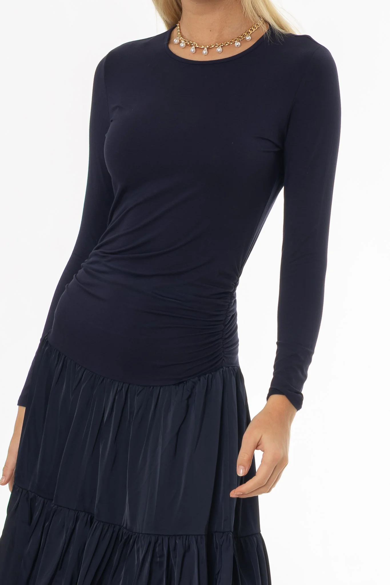 Navy Combo Tiered Maxi Dress - Image 2