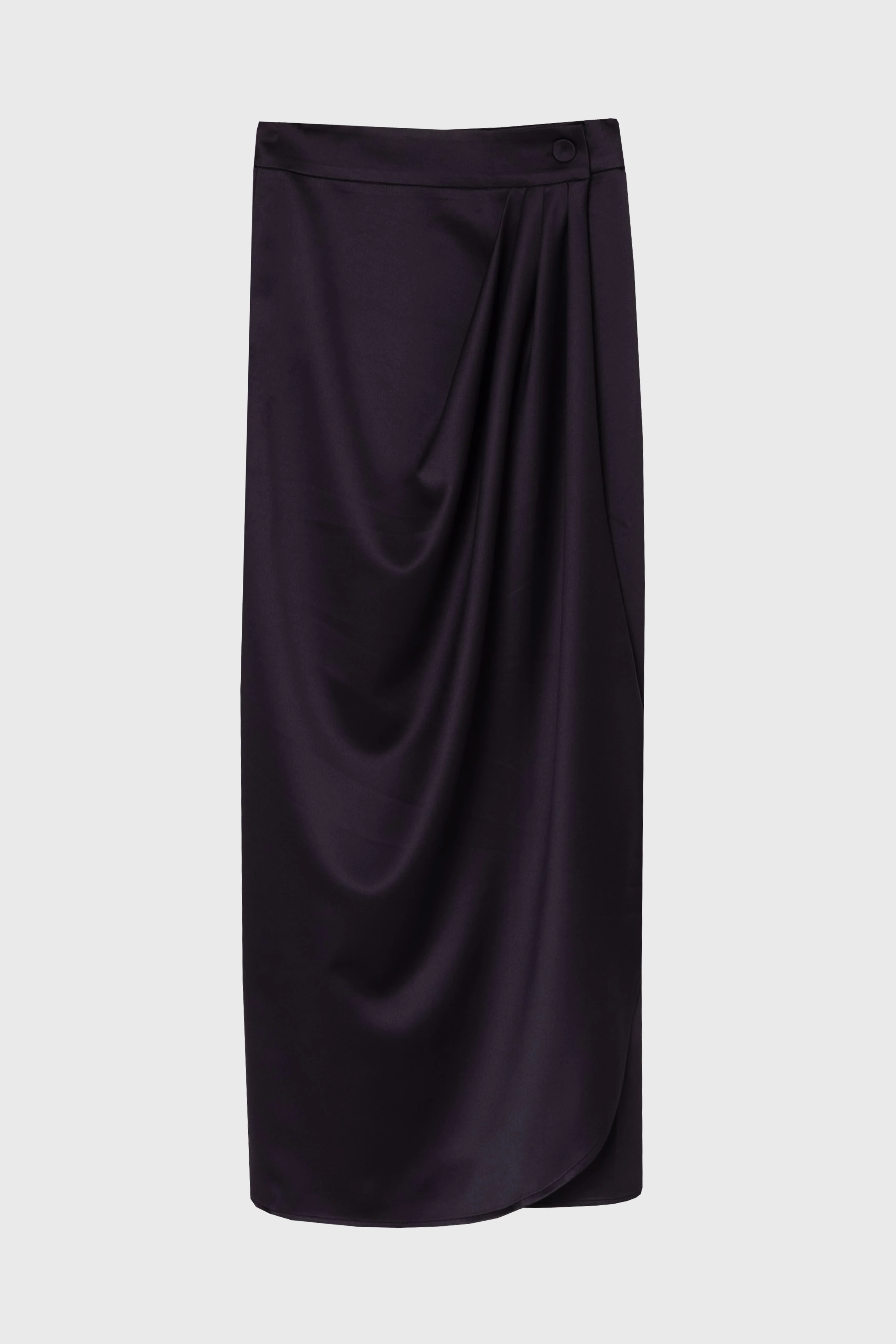 Navy Draped Wrap Maxi Skirt - Image 6