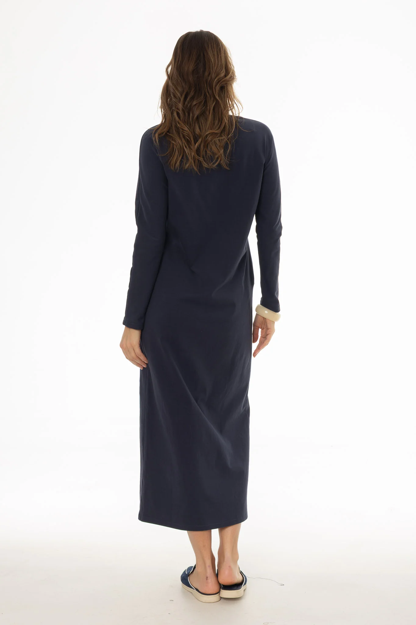 Navy Faux Shrug Maxi Dress - Image 4